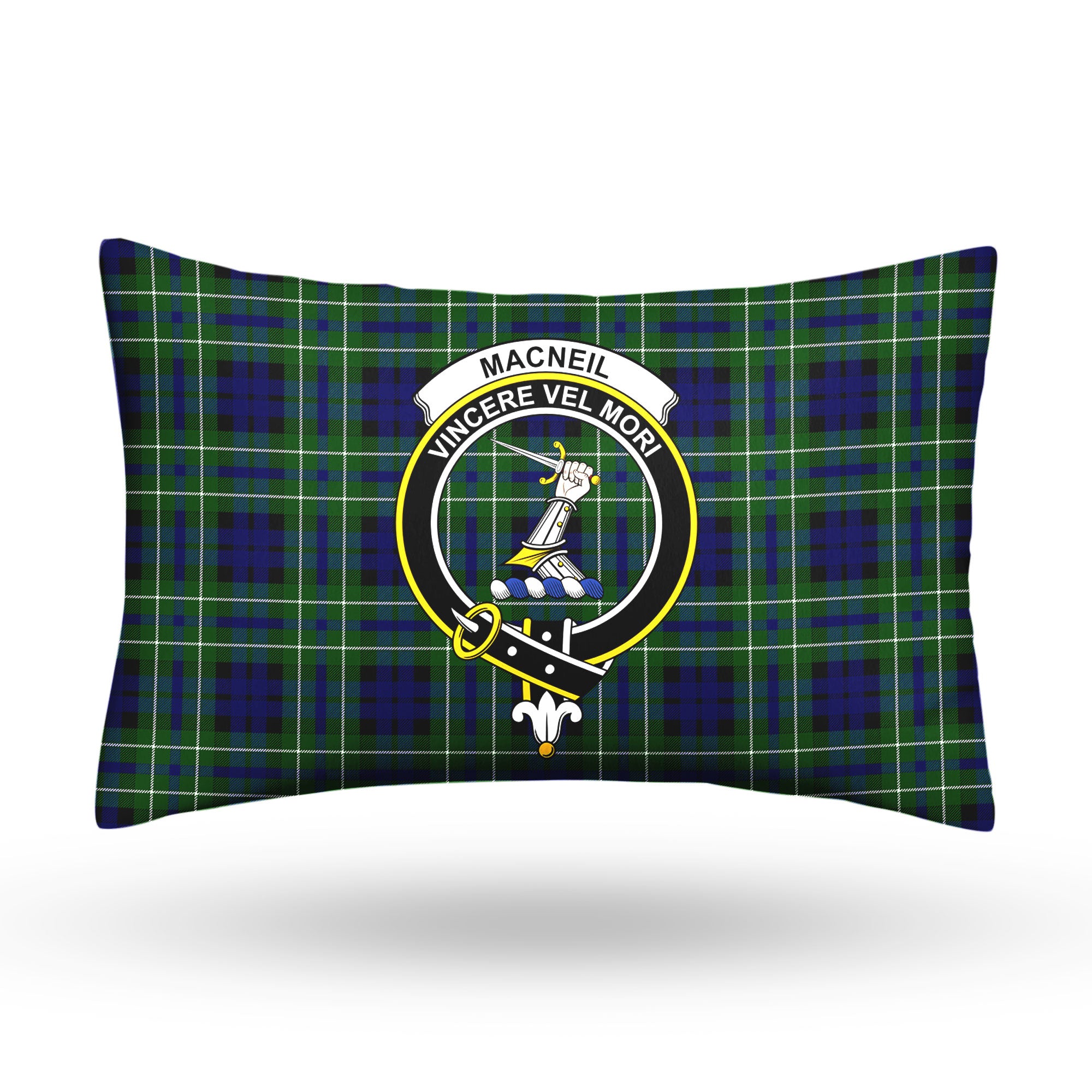 MacNeil of Colonsay Modern Tartan Crest Pillow Cover