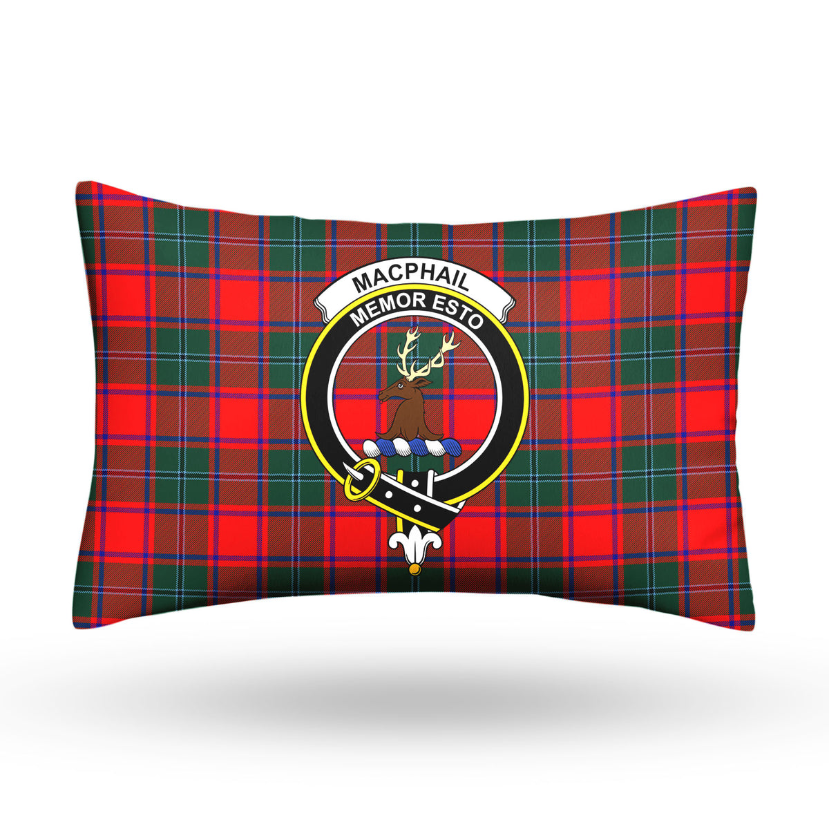 MacPhail Clan Tartan Crest Pillow Cover