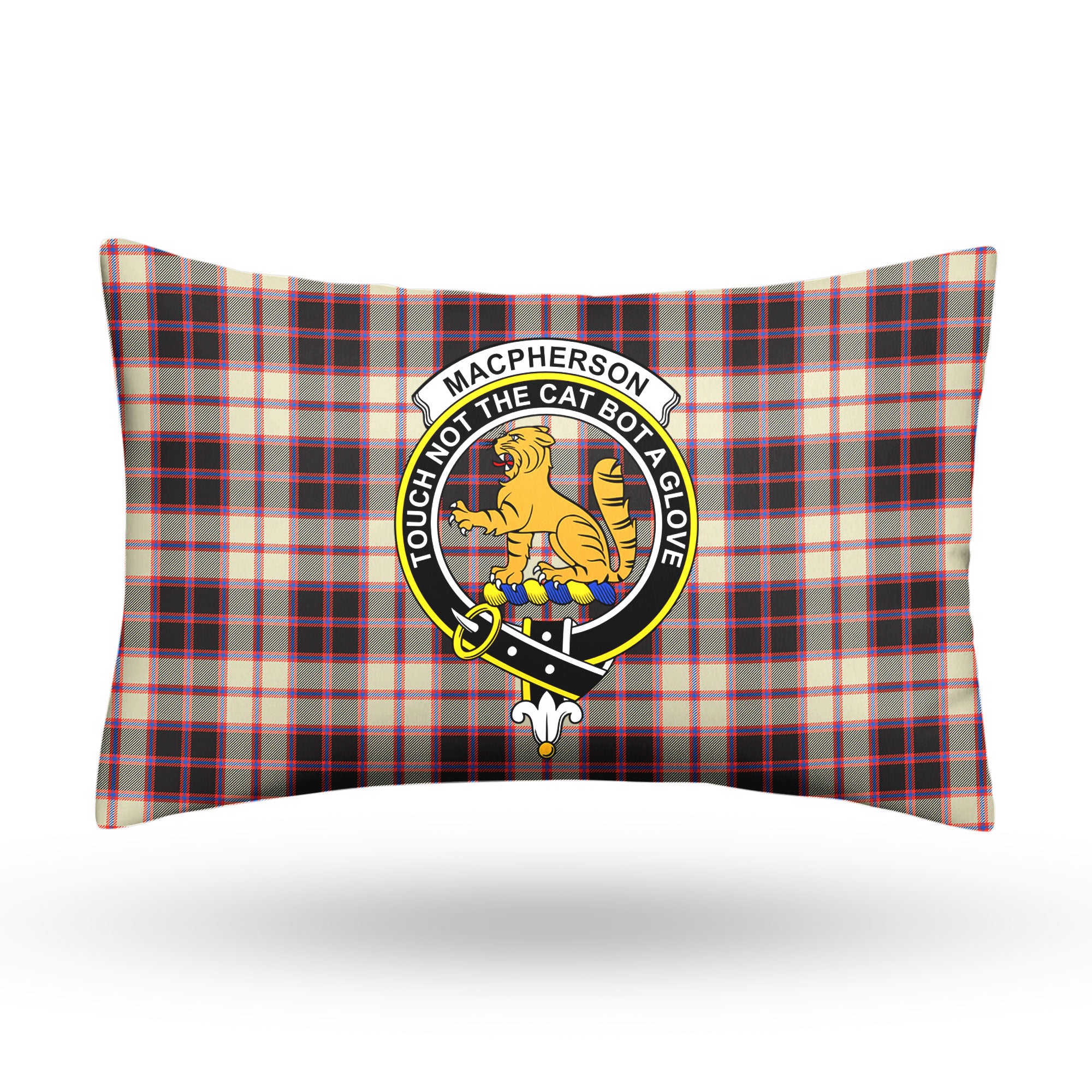 MacPherson Hunting Ancient Tartan Crest Pillow Cover