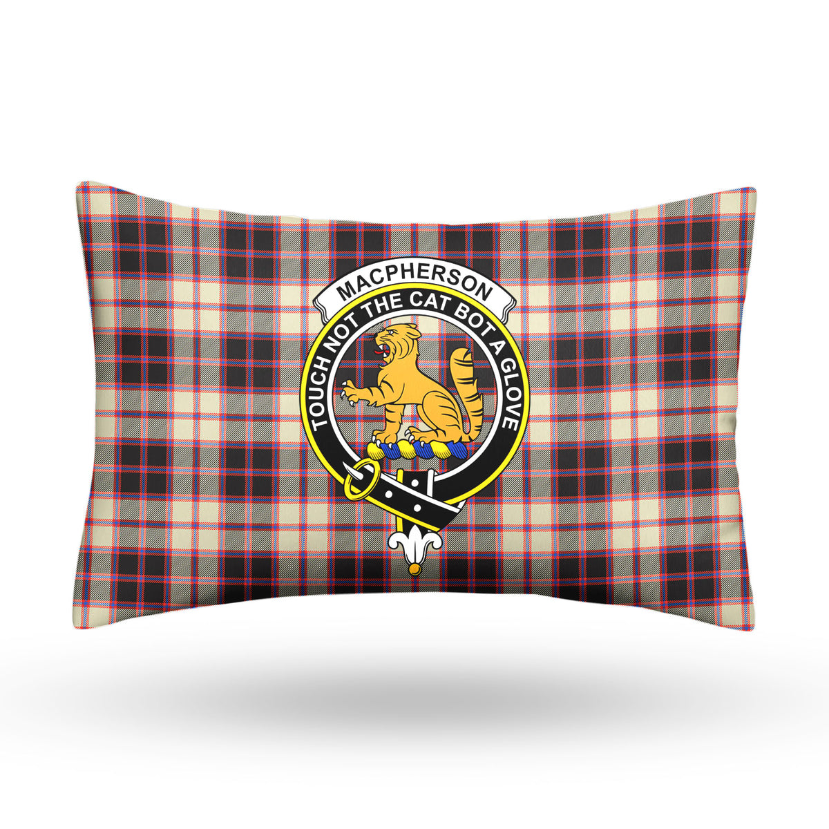 MacPherson Hunting Ancient Tartan Crest Pillow Cover