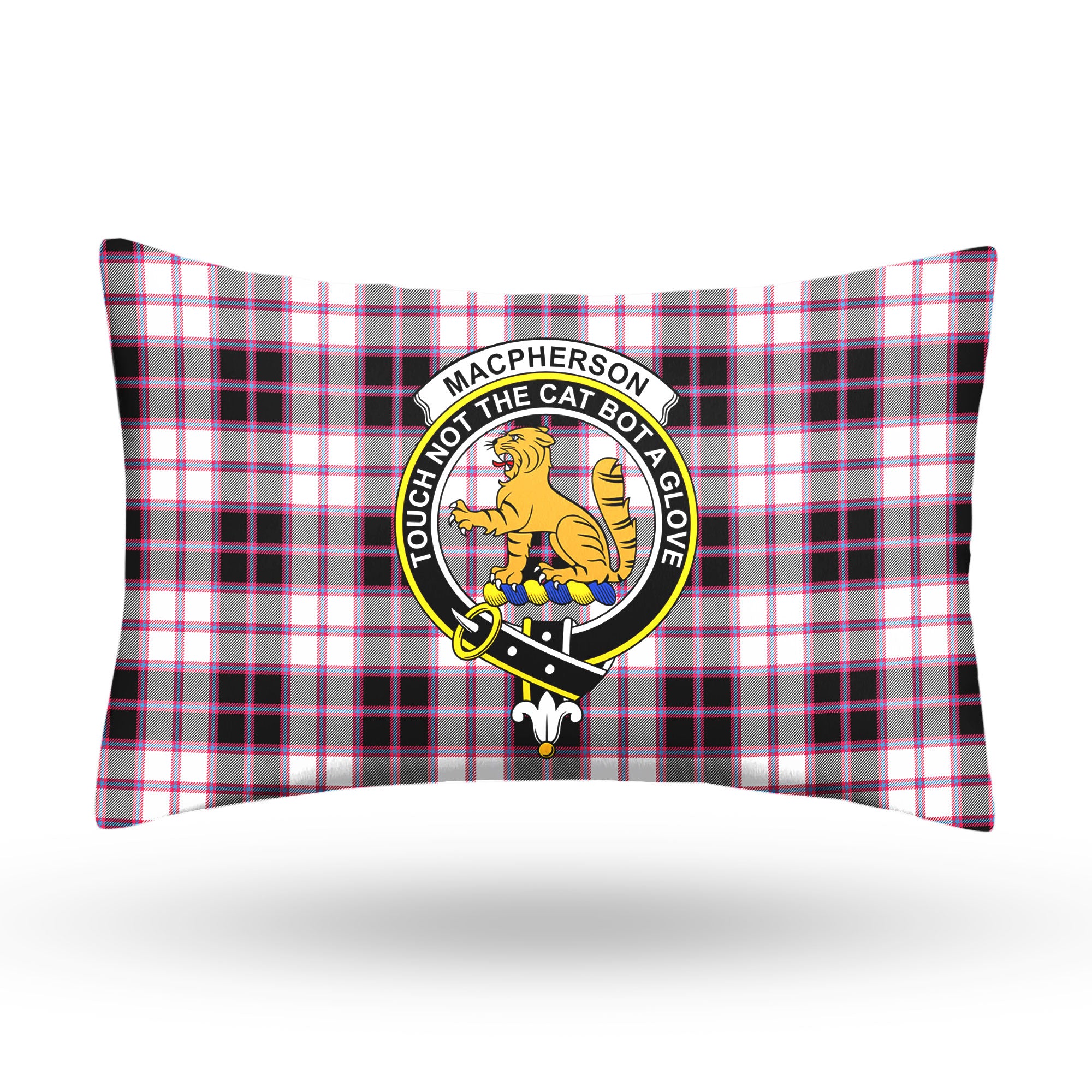 MacPherson Hunting Modern Tartan Crest Pillow Cover