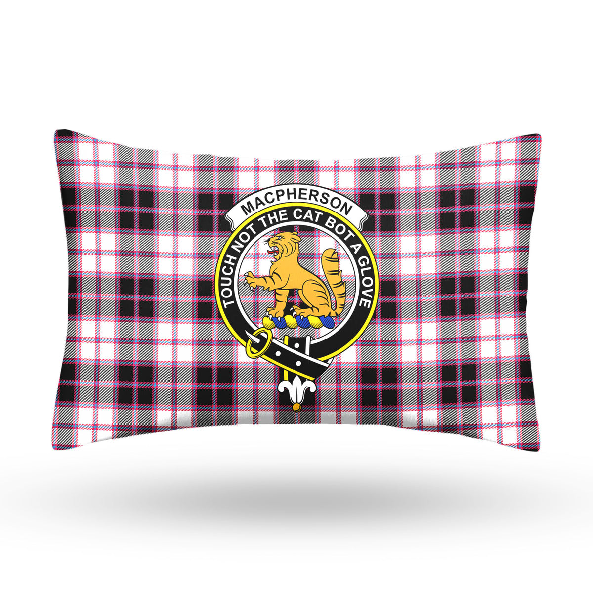 MacPherson Hunting Modern Tartan Crest Pillow Cover