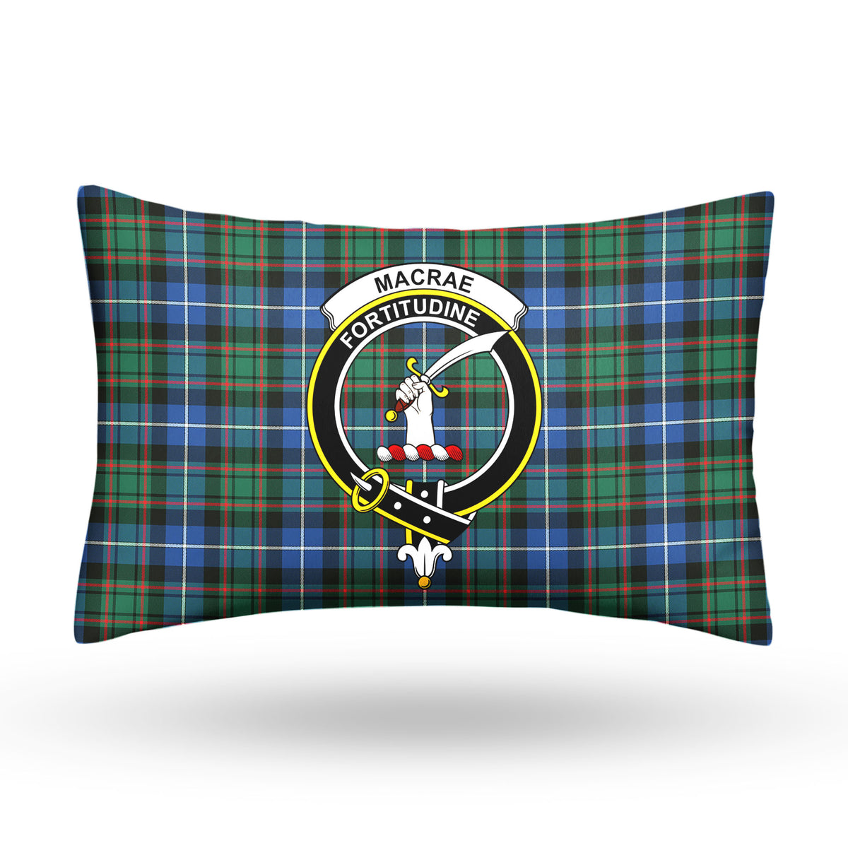 MacRae Hunting Ancient Tartan Crest Pillow Cover