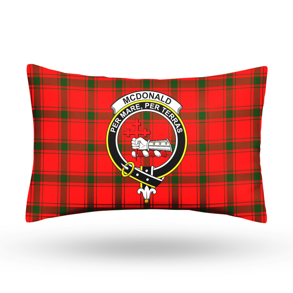 McDonald of Sleat Tartan Crest Pillow Cover