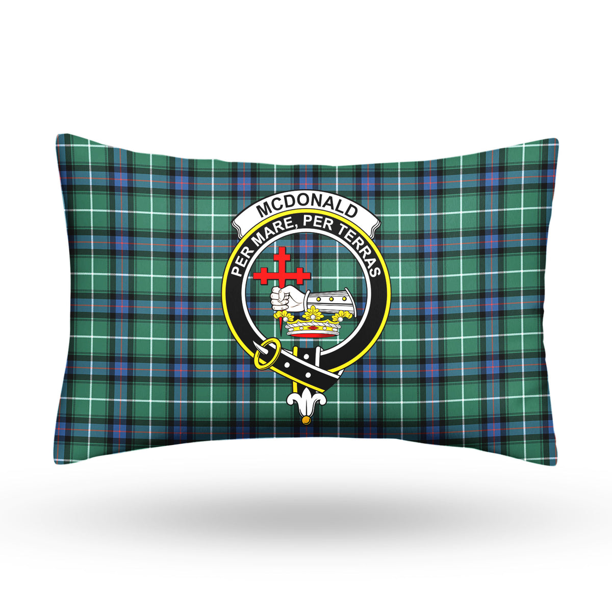 McDonald of the Isles Hunting Ancient Tartan Crest Pillow Cover