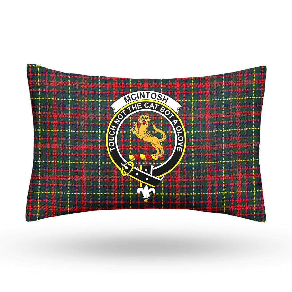 McIntosh Hunting Modern Tartan Crest Pillow Cover