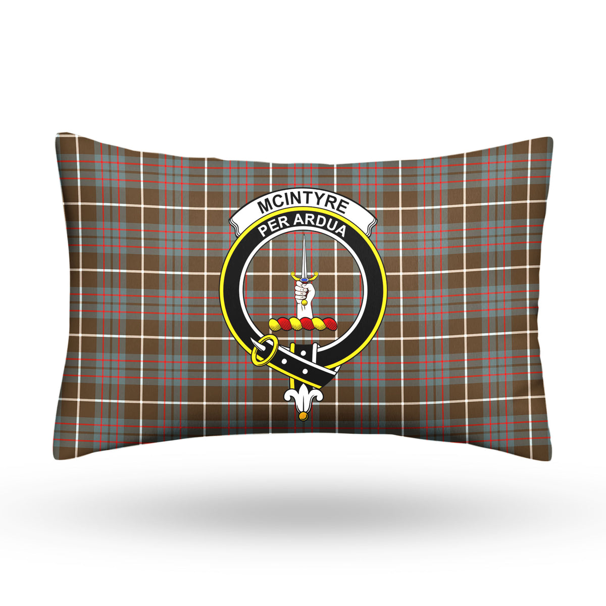 McIntyre Hunting Weathered Tartan Crest Pillow Cover