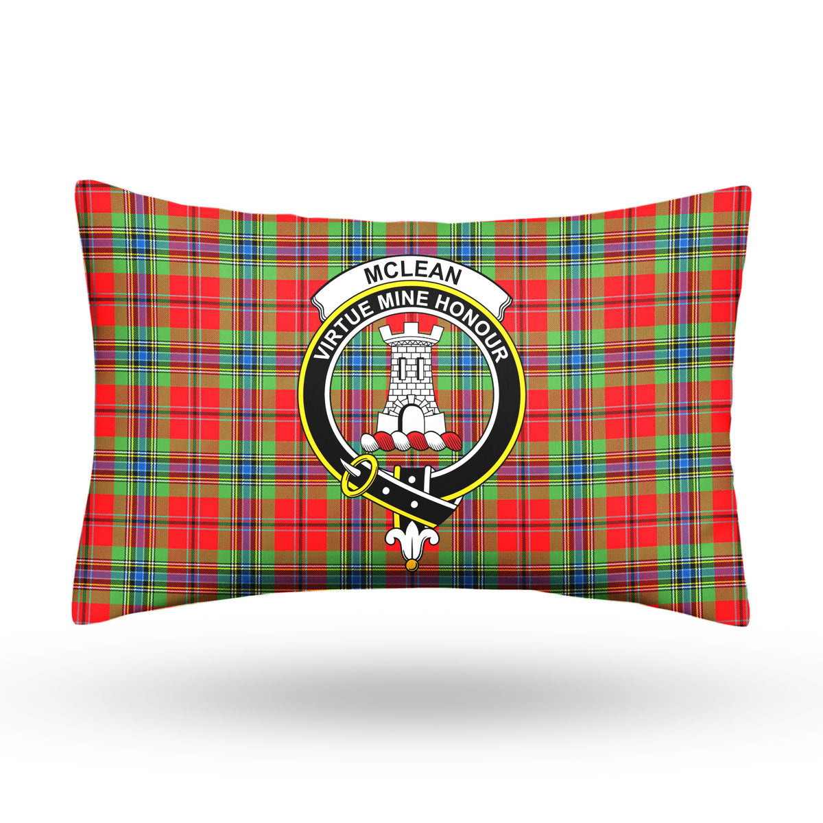 McLean of Duart Modern Tartan Crest Pillow Cover