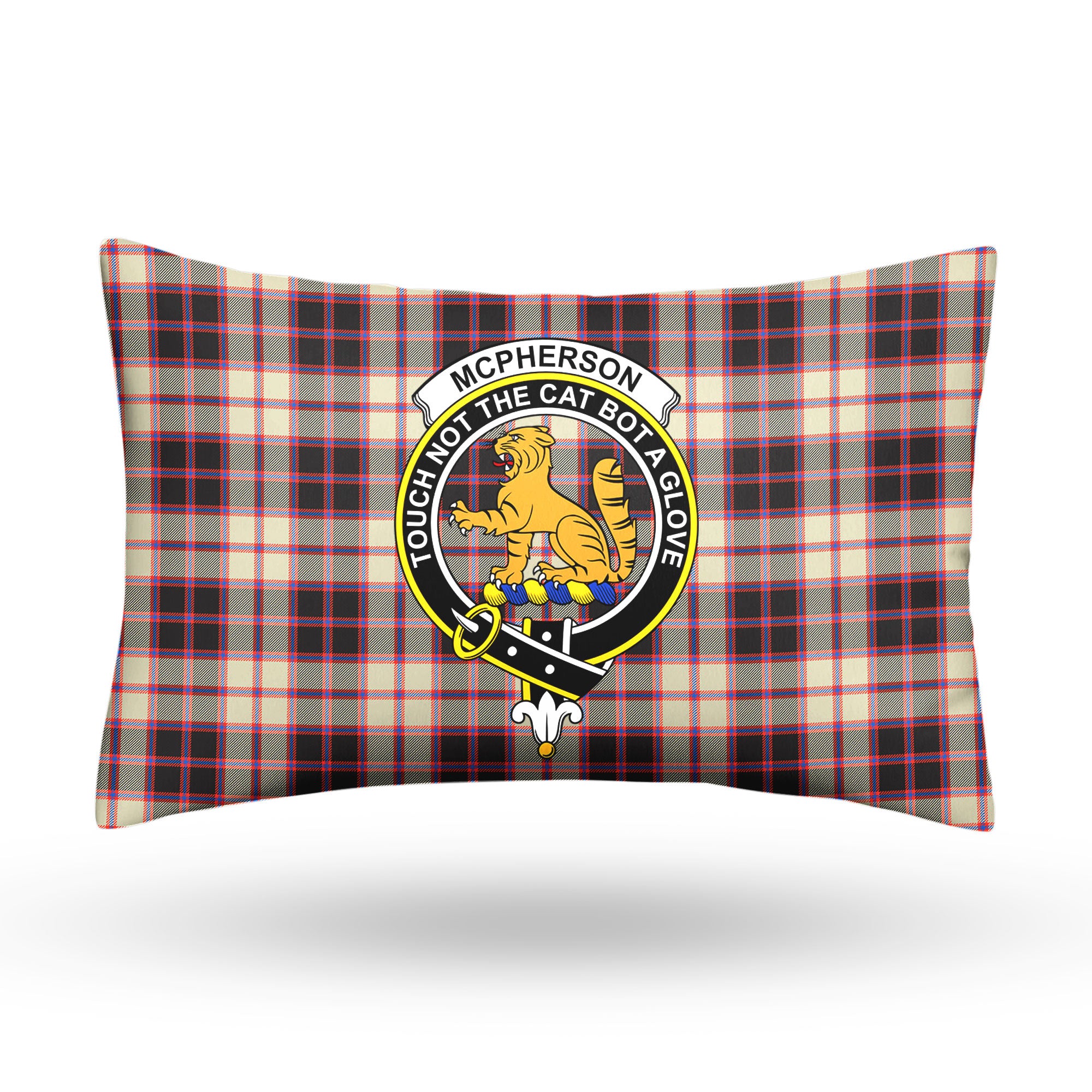 McPherson Hunting Ancient Tartan Crest Pillow Cover