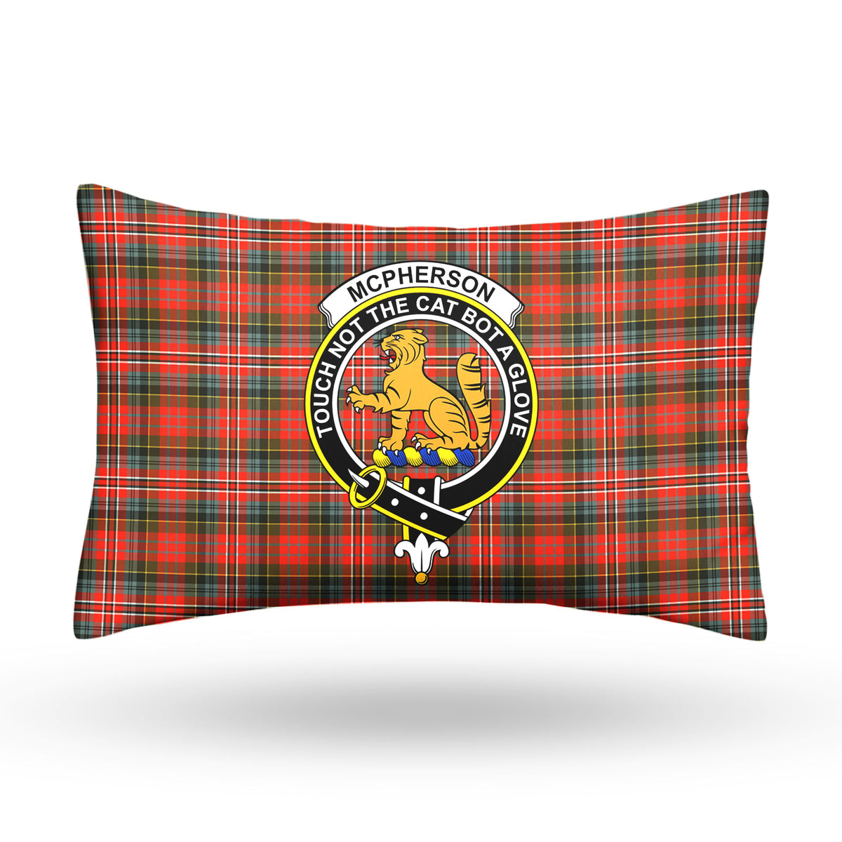 McPherson Weathered Tartan Crest Pillow Cover