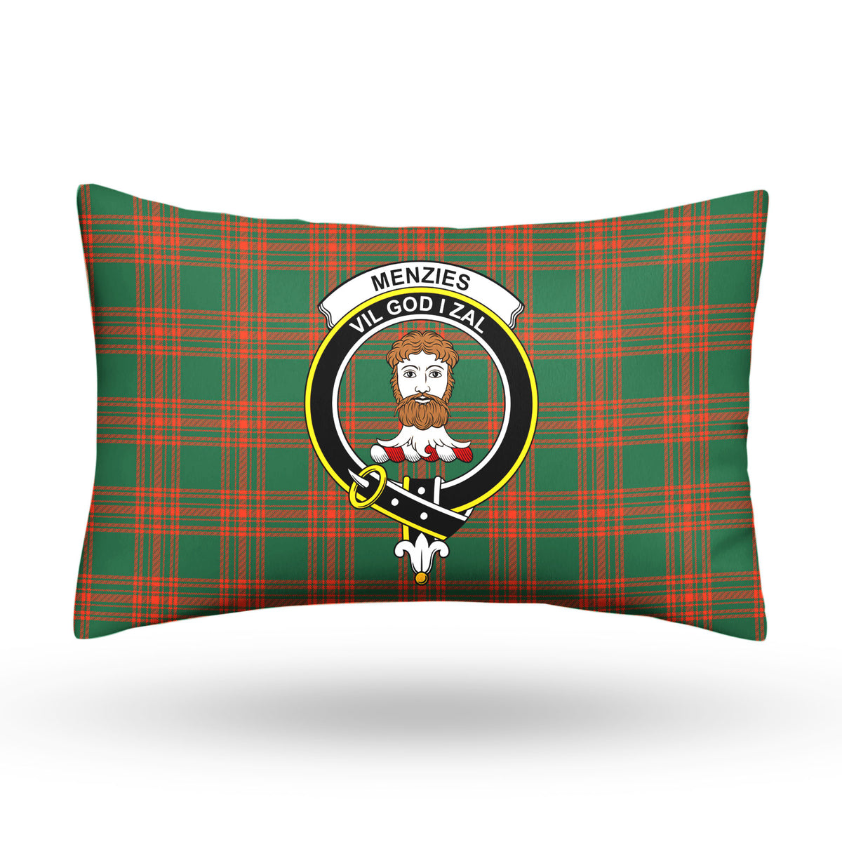 Menzies Green Ancient Tartan Crest Pillow Cover