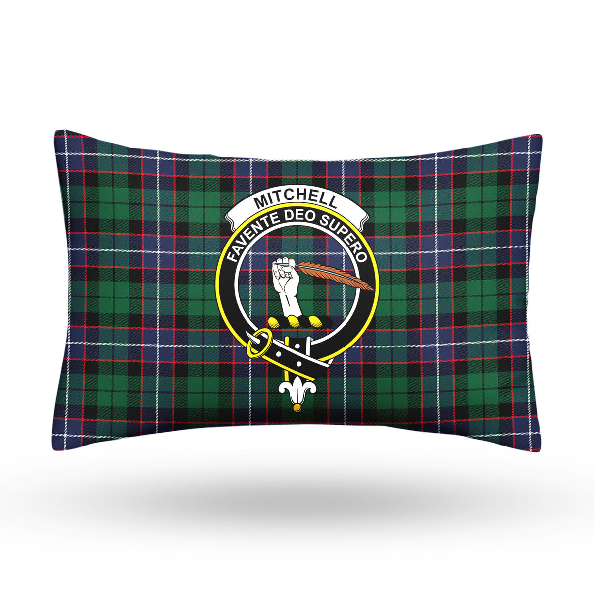 Mitchell Modern Tartan Crest Pillow Cover