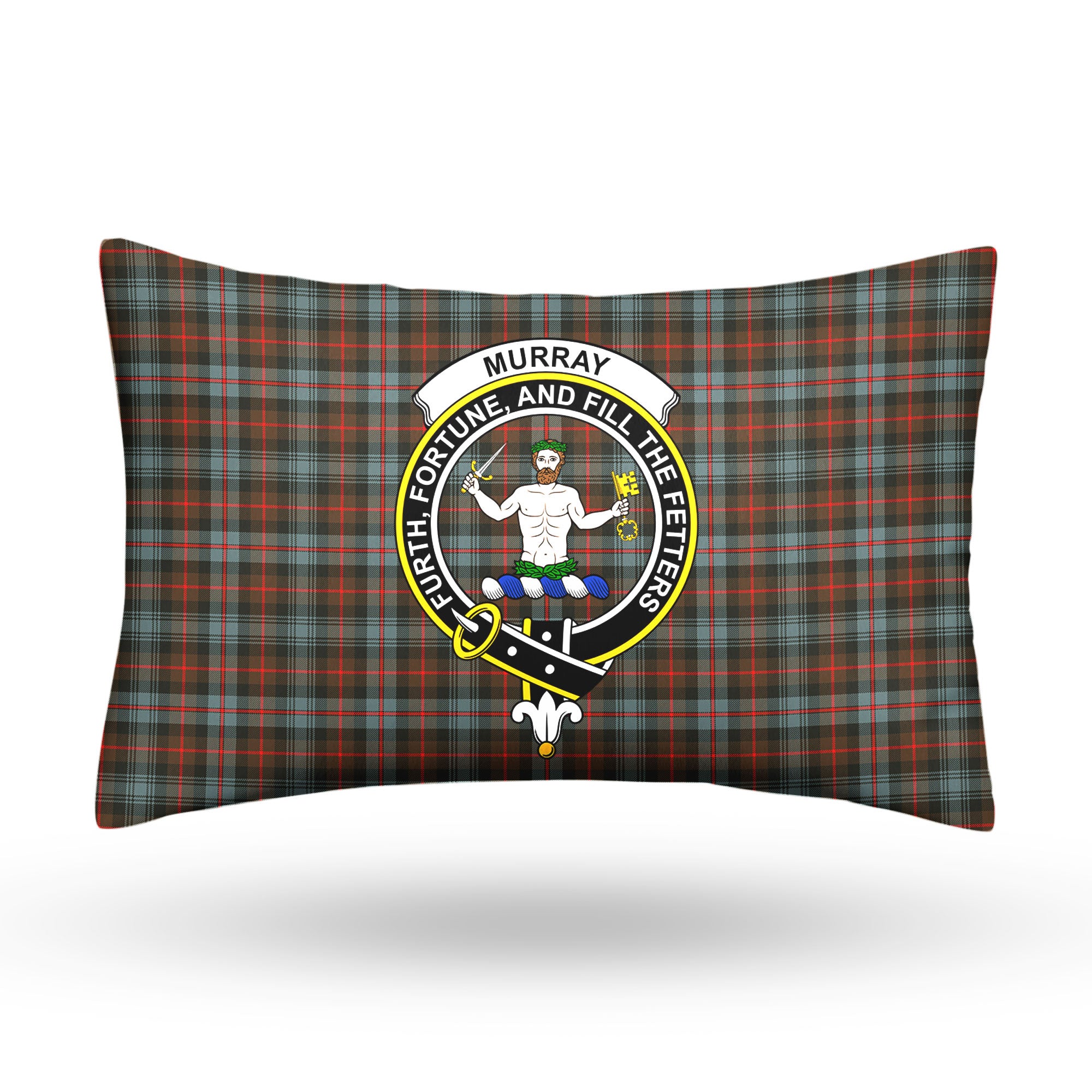 Murray of Atholl Weathered Tartan Crest Pillow Cover