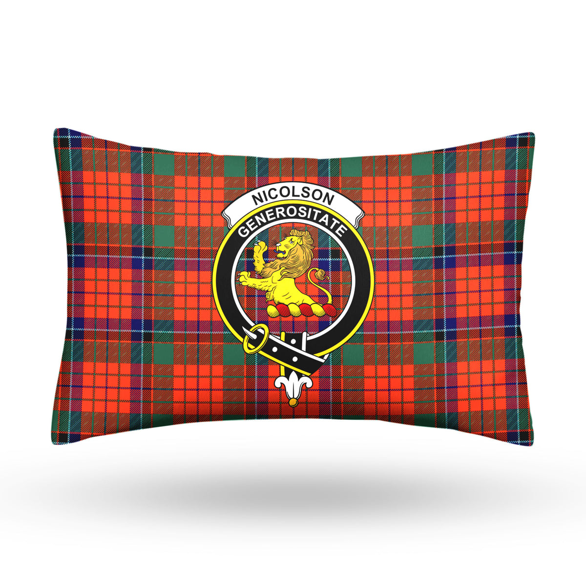 Nicolson Ancient Old Tartan Crest Pillow Cover