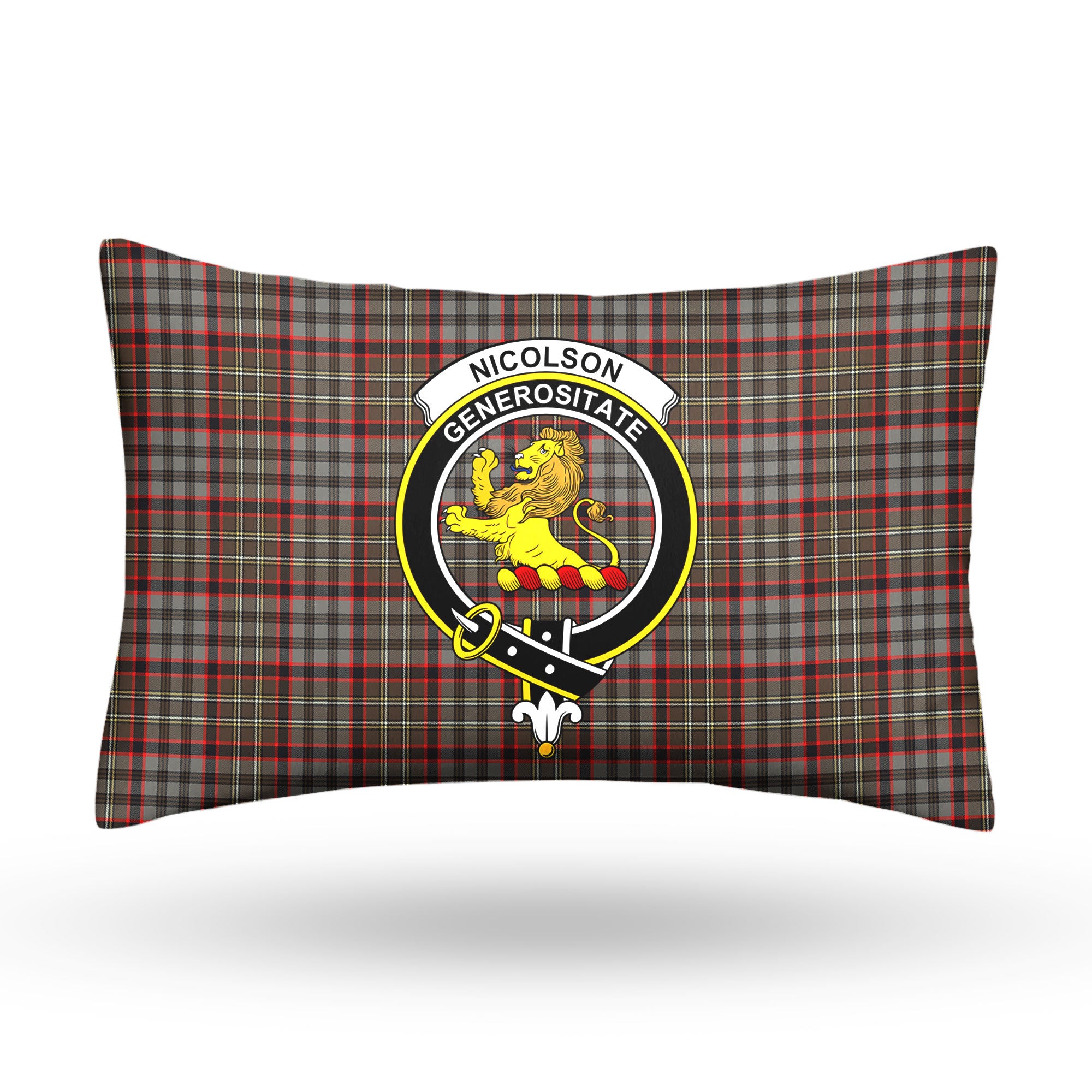 Nicolson Hunting Weathered Tartan Crest Pillow Cover