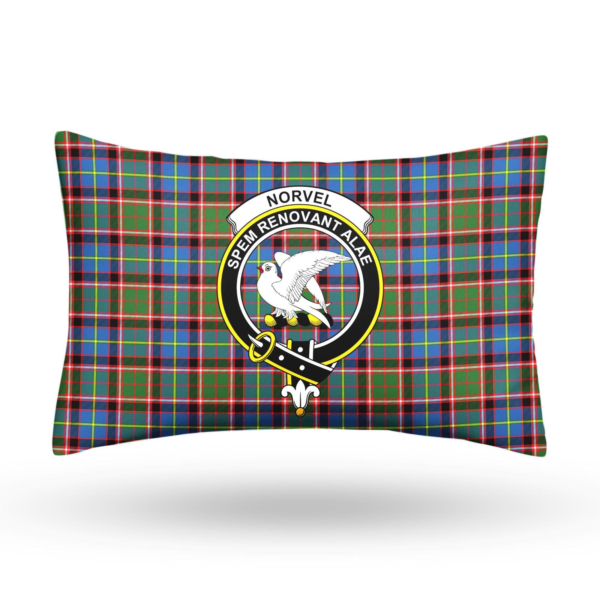 Norvel (or Norvill) Tartan Crest Pillow Cover