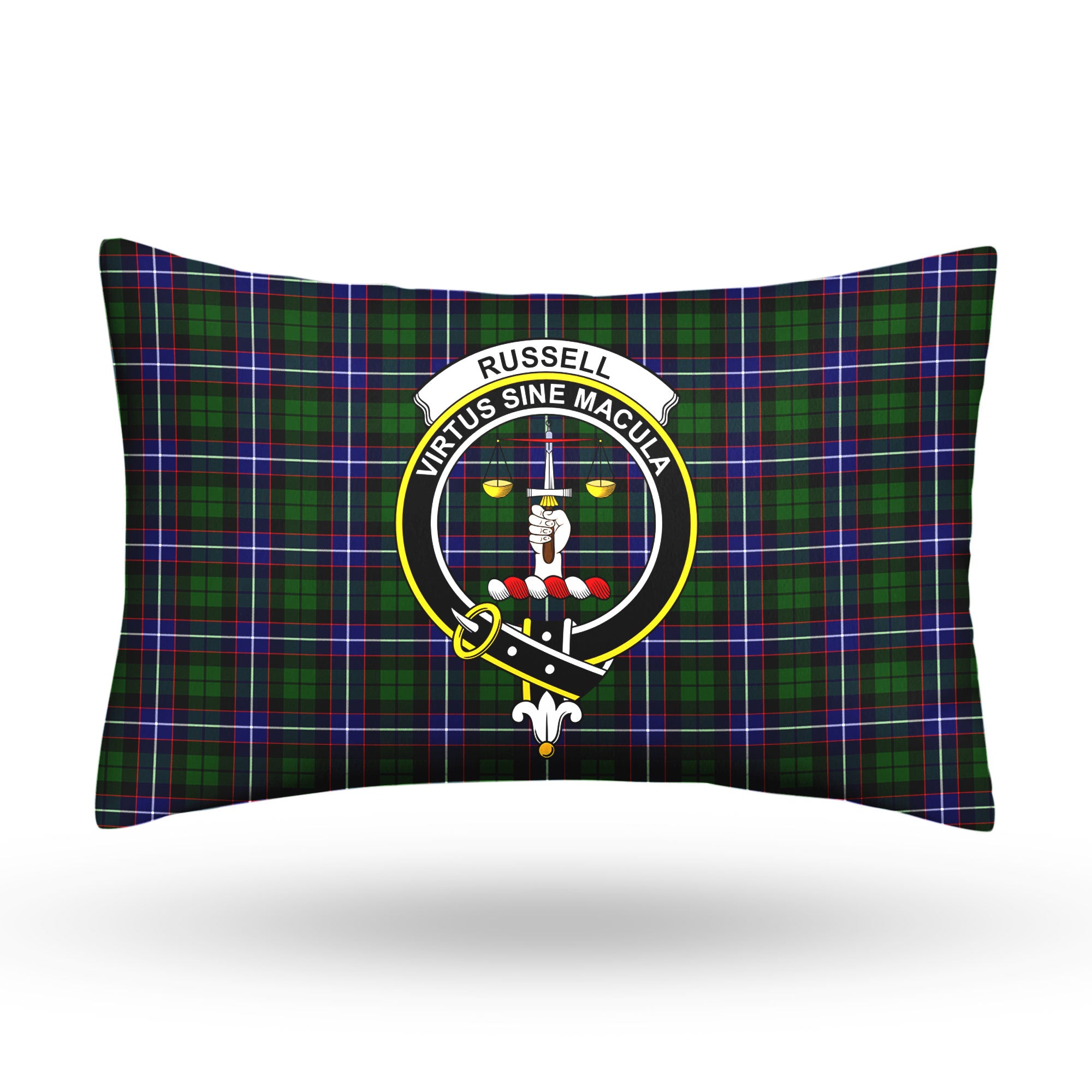 Russell Modern Tartan Crest Pillow Cover