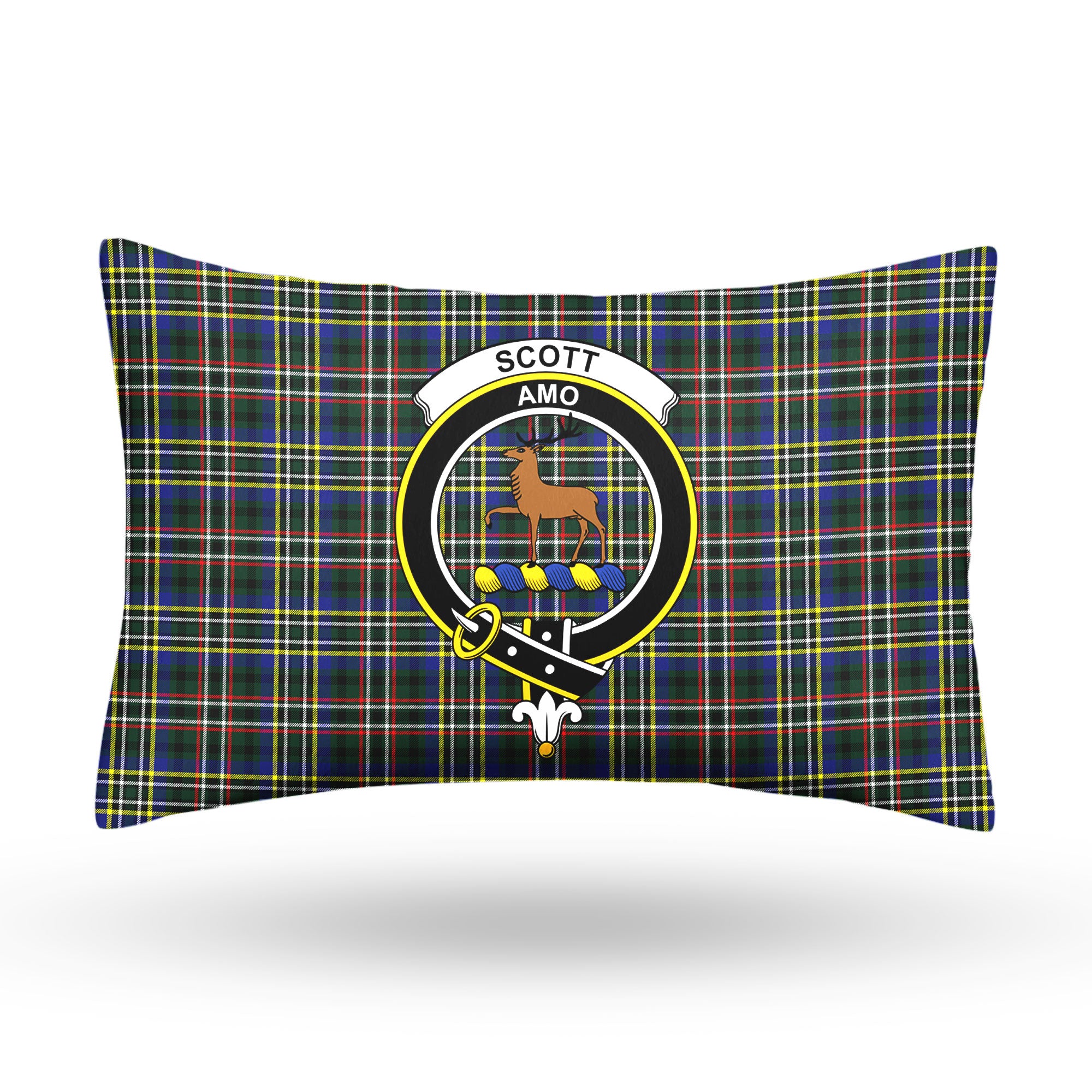 Scott Green Modern Tartan Crest Pillow Cover