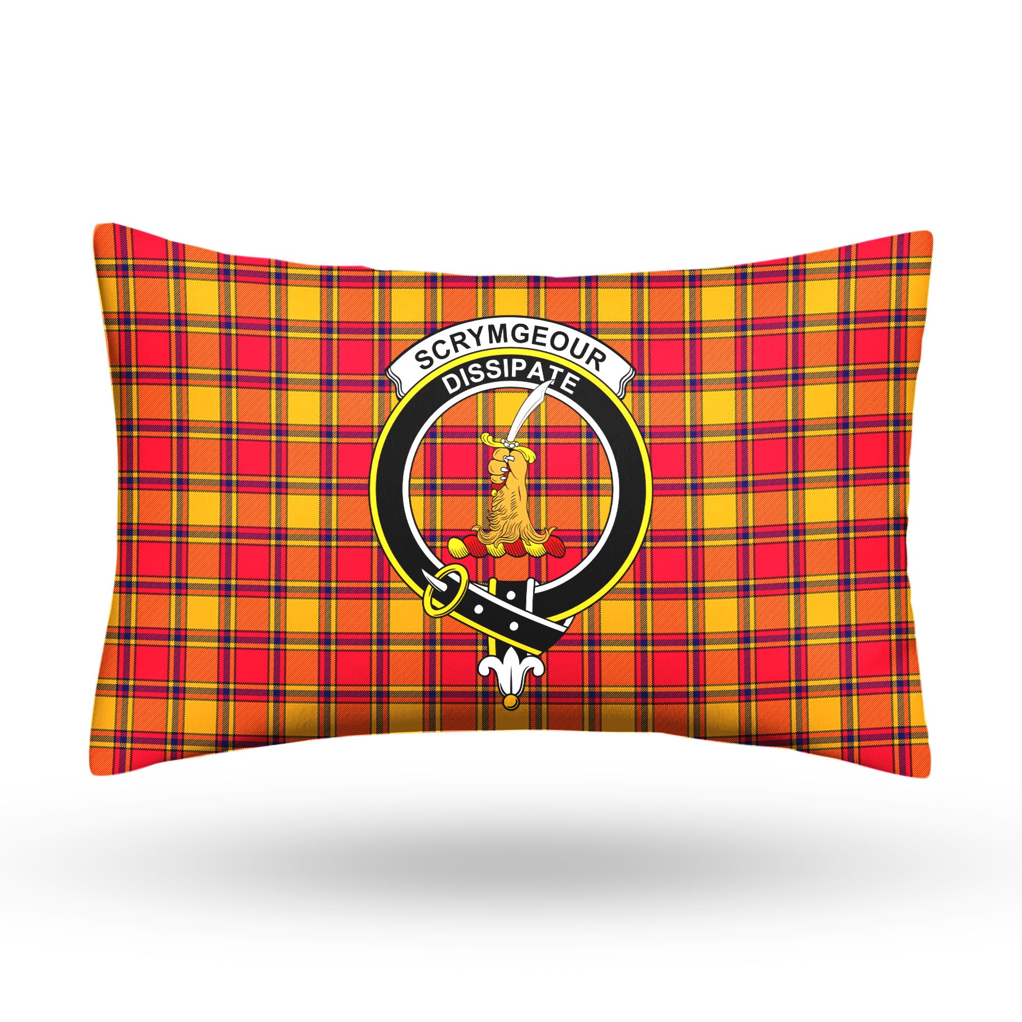 Scrymgeour Tartan Crest Pillow Cover