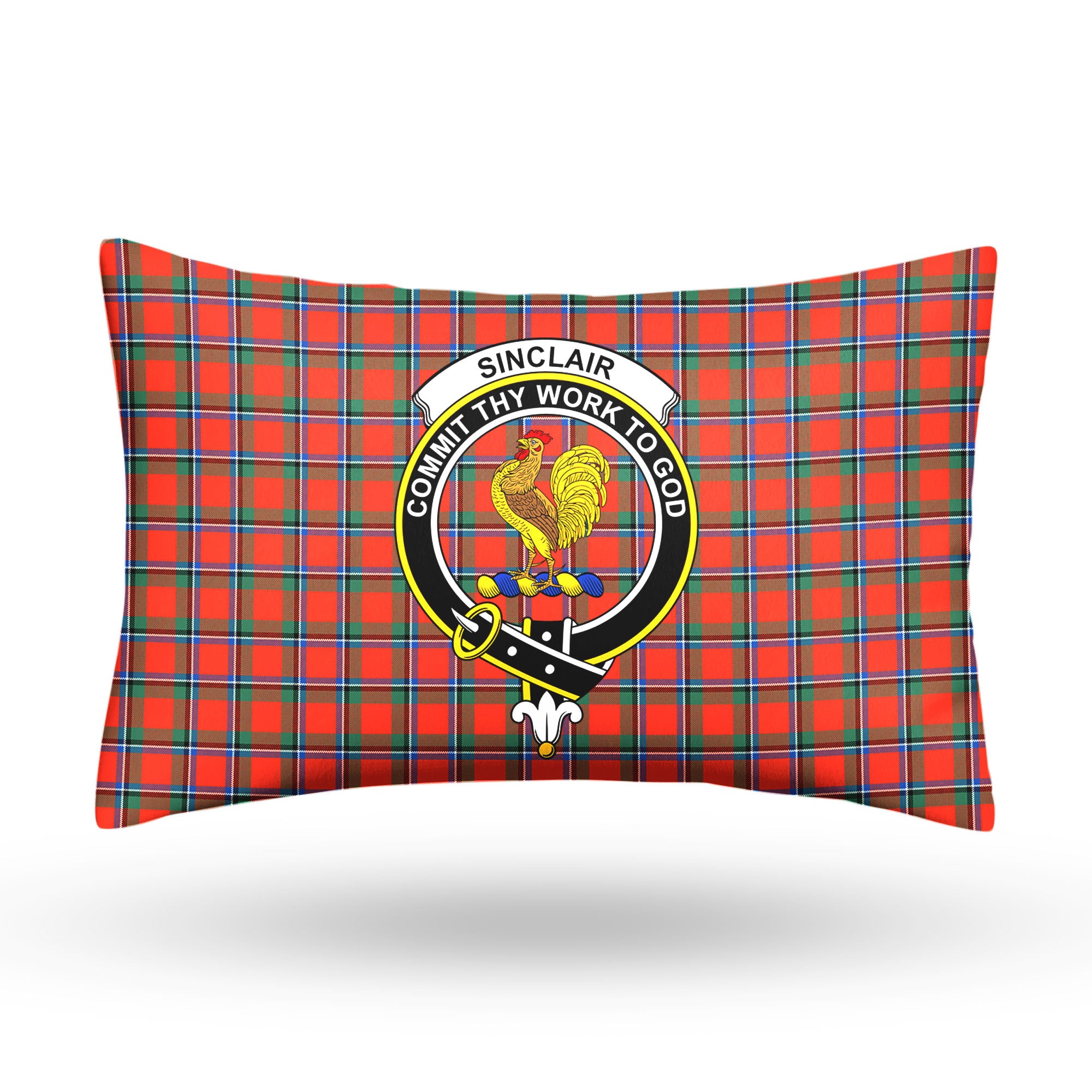 Sinclair Ancient Tartan Crest Pillow Cover