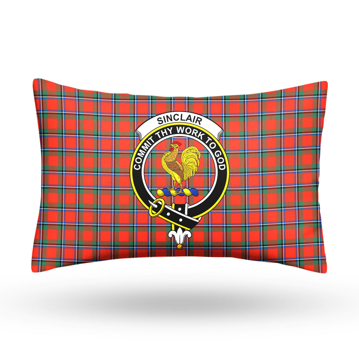 Sinclair Ancient Tartan Crest Pillow Cover