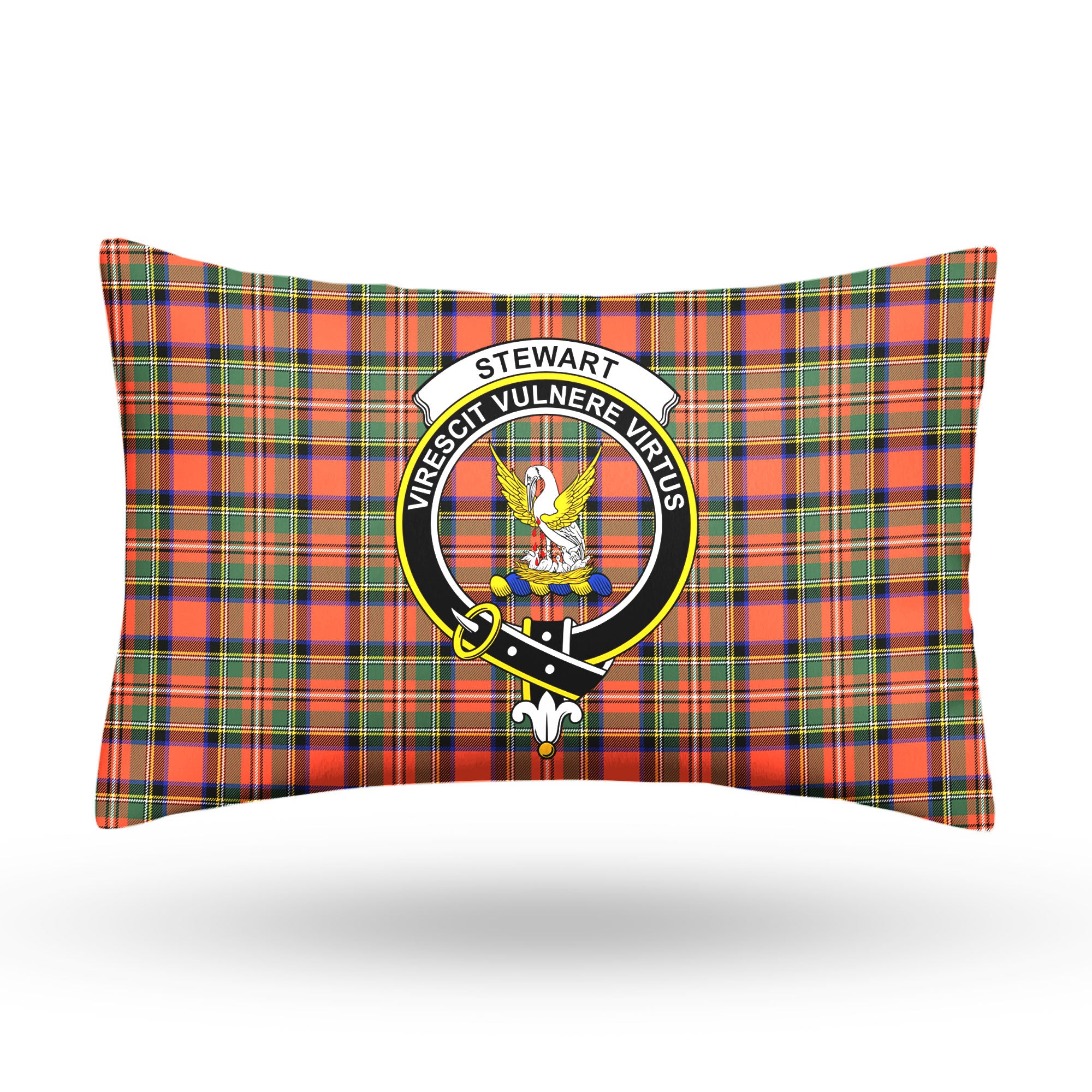 Stewart Royal Ancient Tartan Crest Pillow Cover