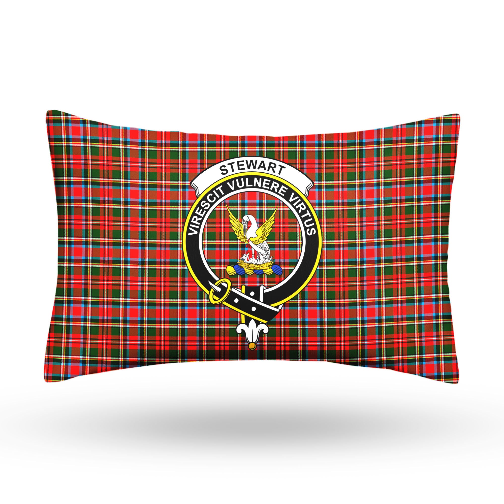 Stewart Royal Tartan Crest Pillow Cover