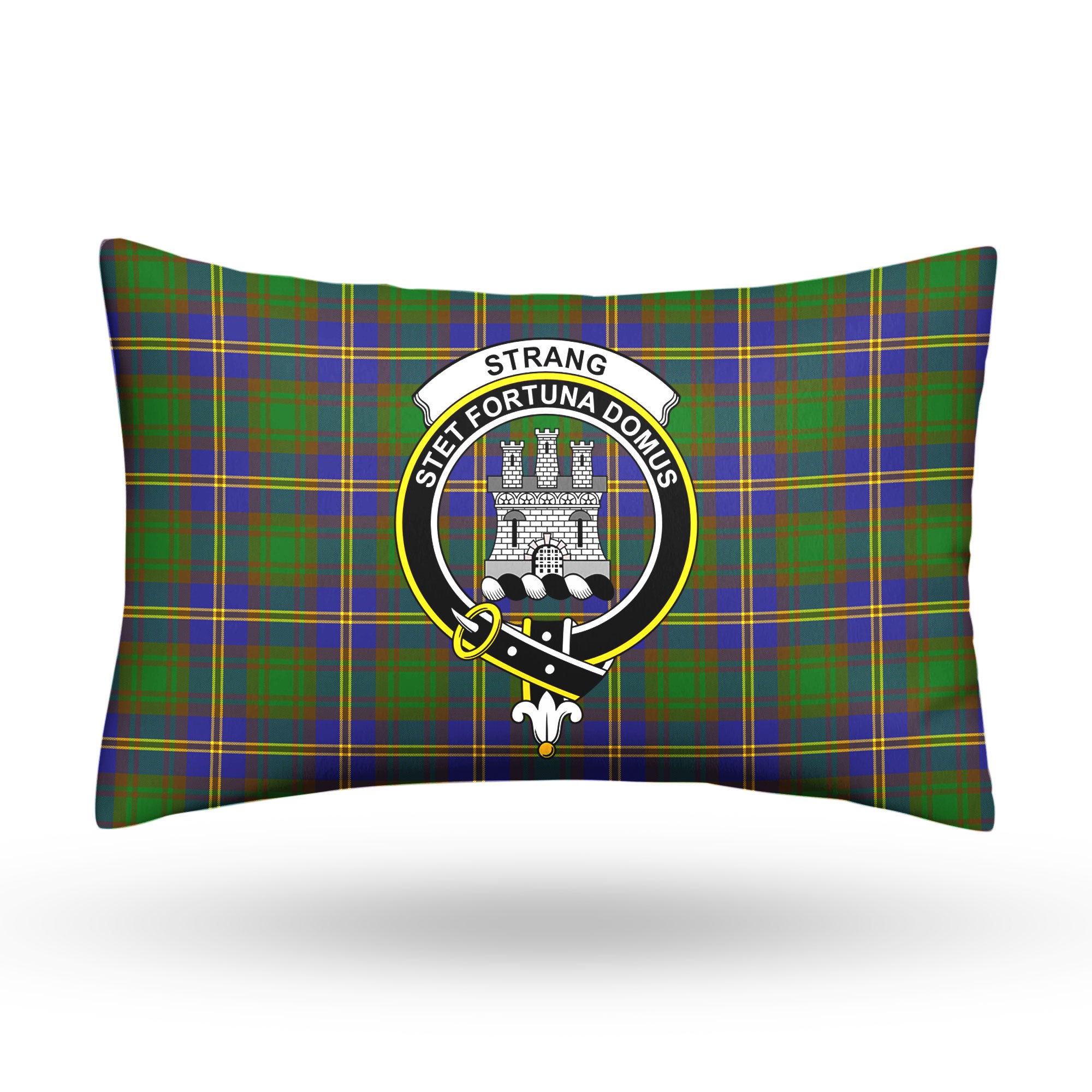 Strang (or Strange) Tartan Crest Pillow Cover