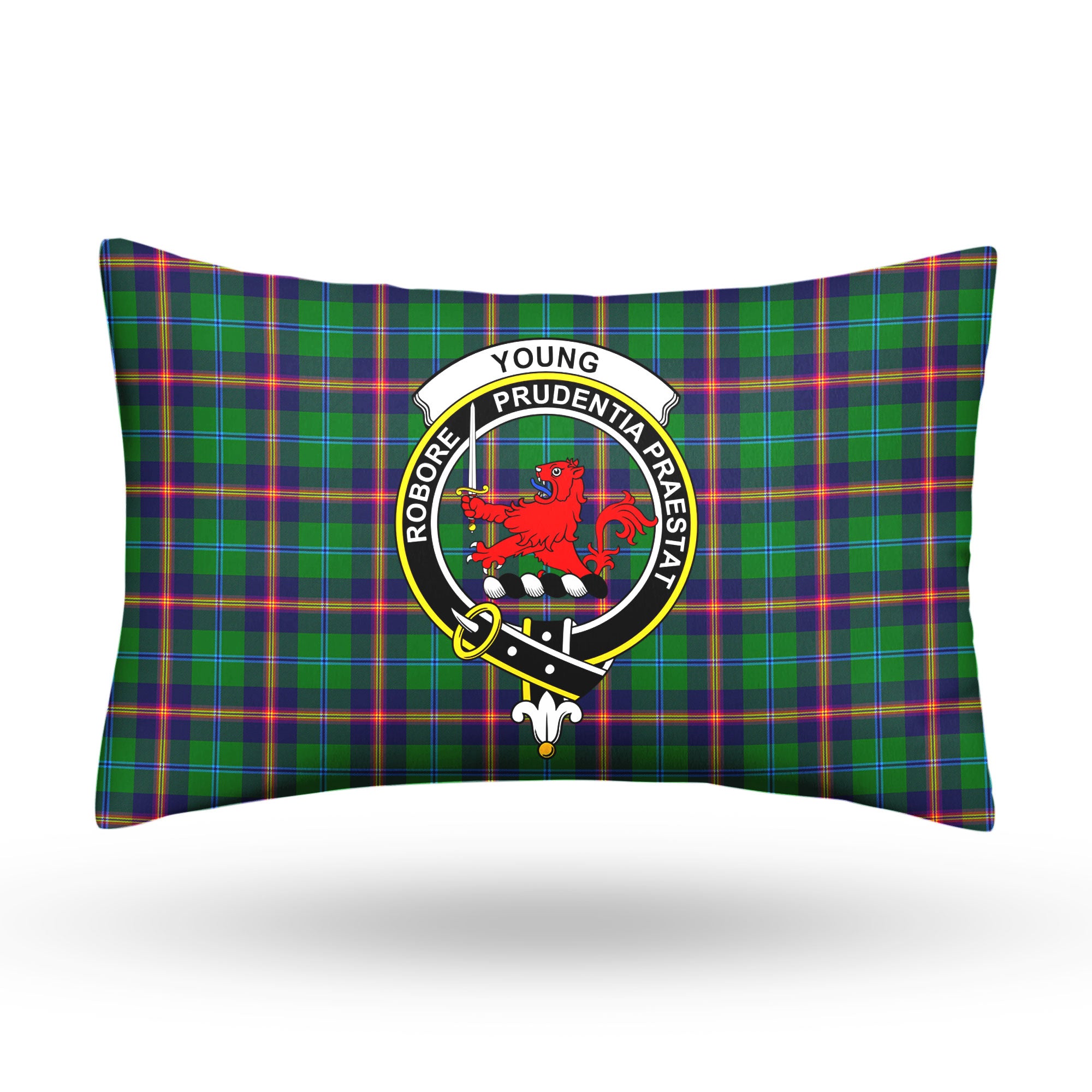 Young Modern Tartan Crest Pillow Cover