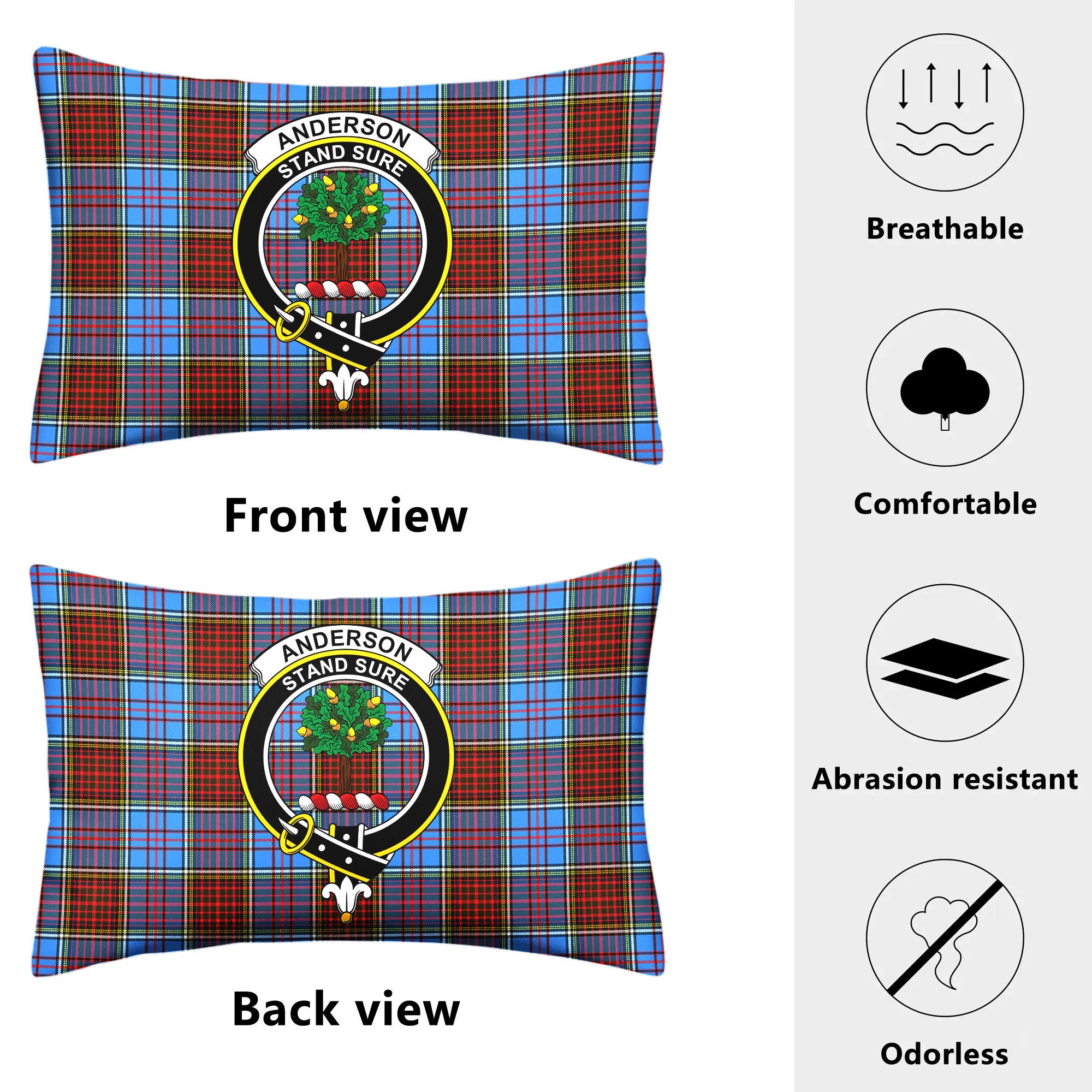 Anderson Modern Tartan Crest Pillow Cover