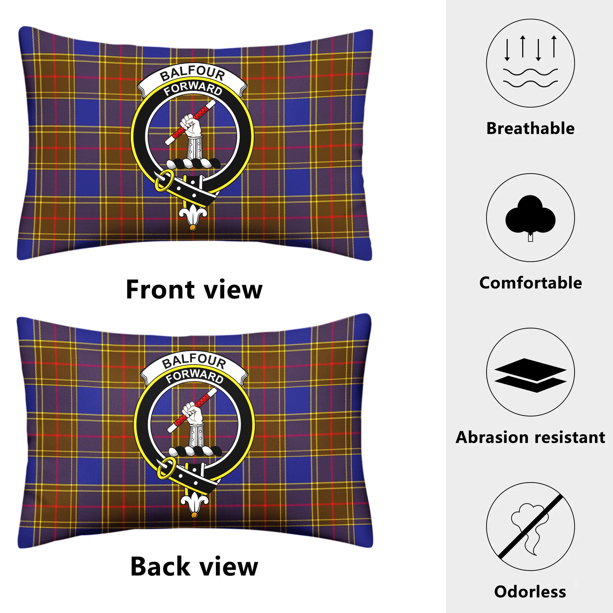 Balfour Modern Tartan Crest Pillow Cover