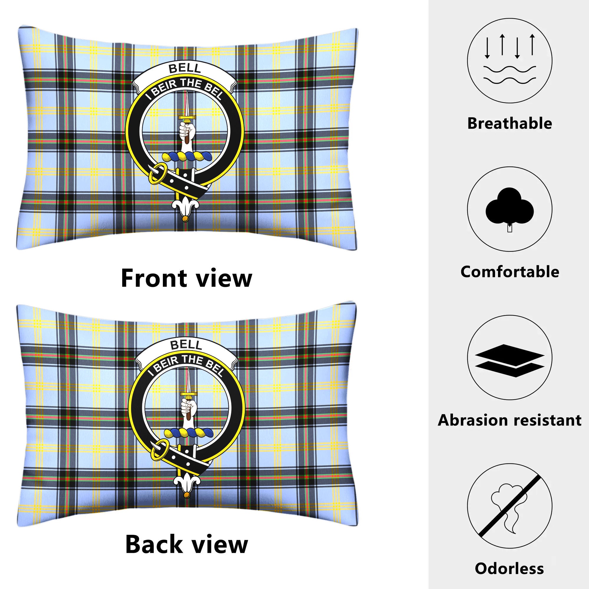 Bell of the Borders Tartan Crest Pillow Cover