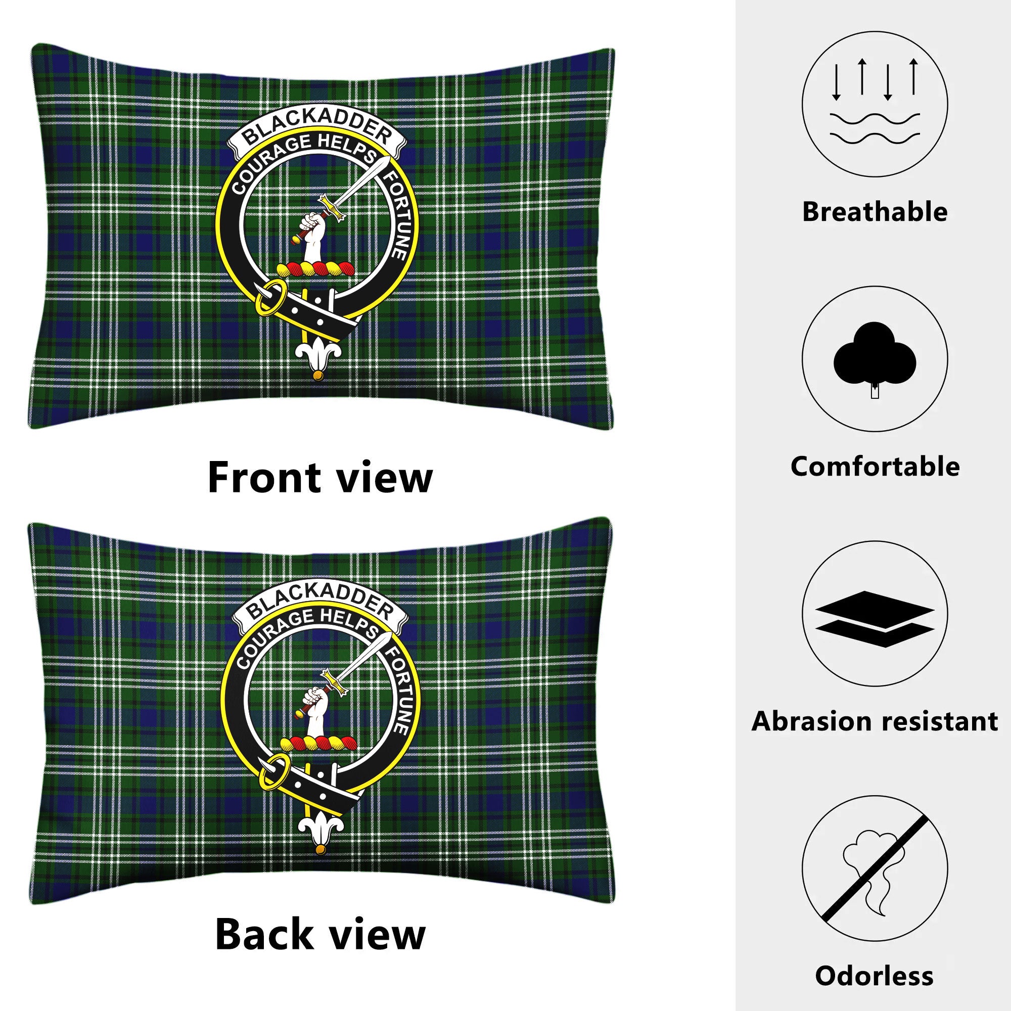 Blackadder Tartan Crest Pillow Cover