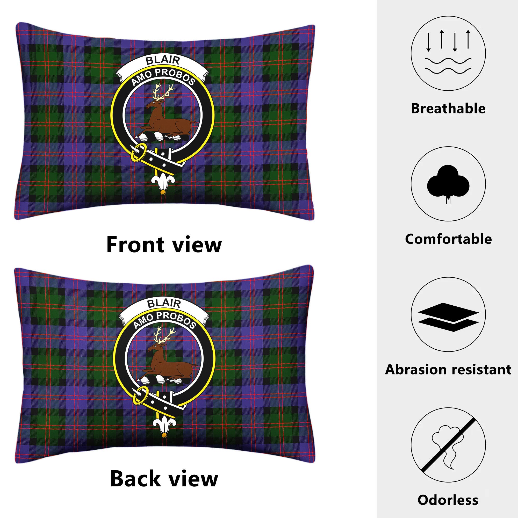 Blair Modern Tartan Crest Pillow Cover