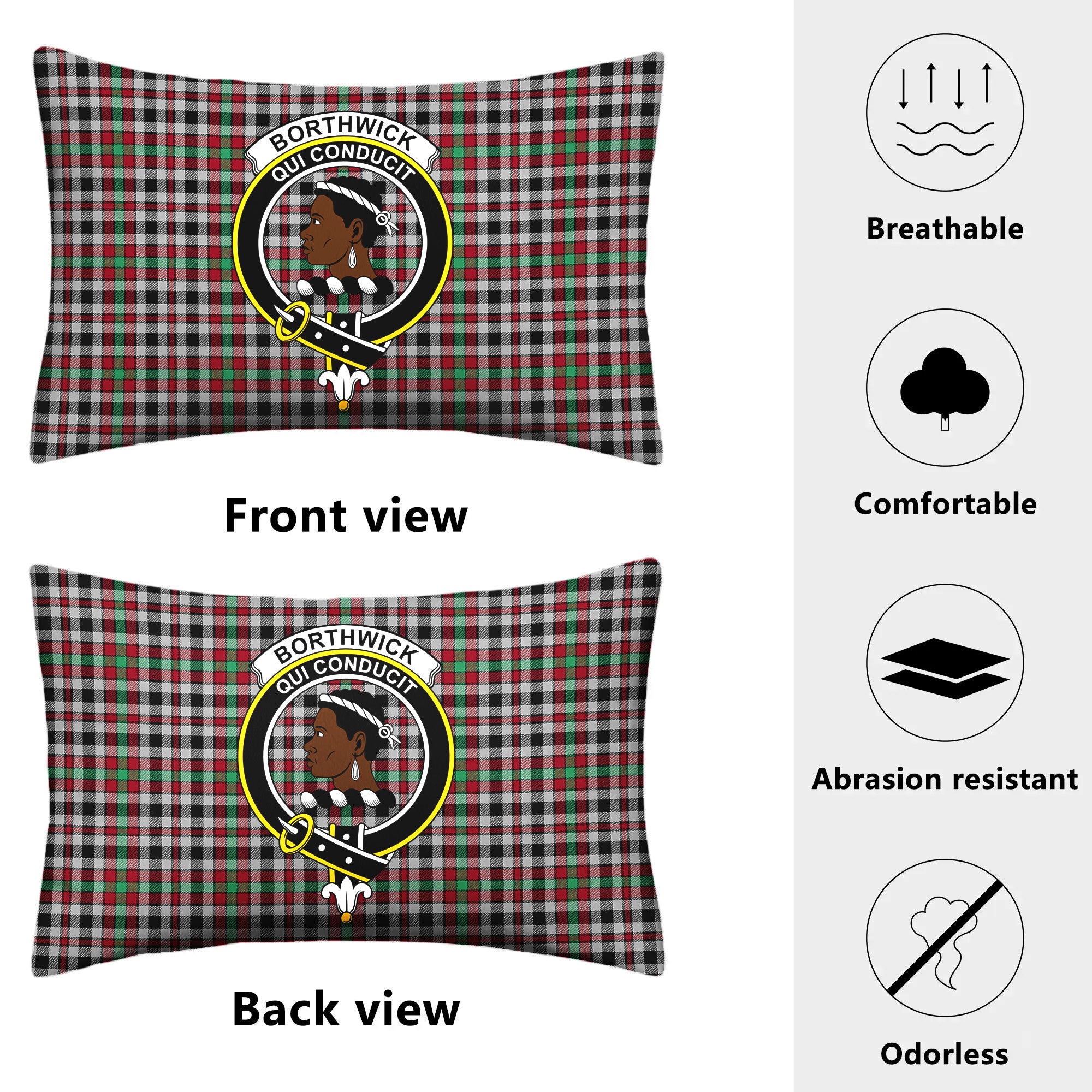 Borthwick Ancient Tartan Crest Pillow Cover