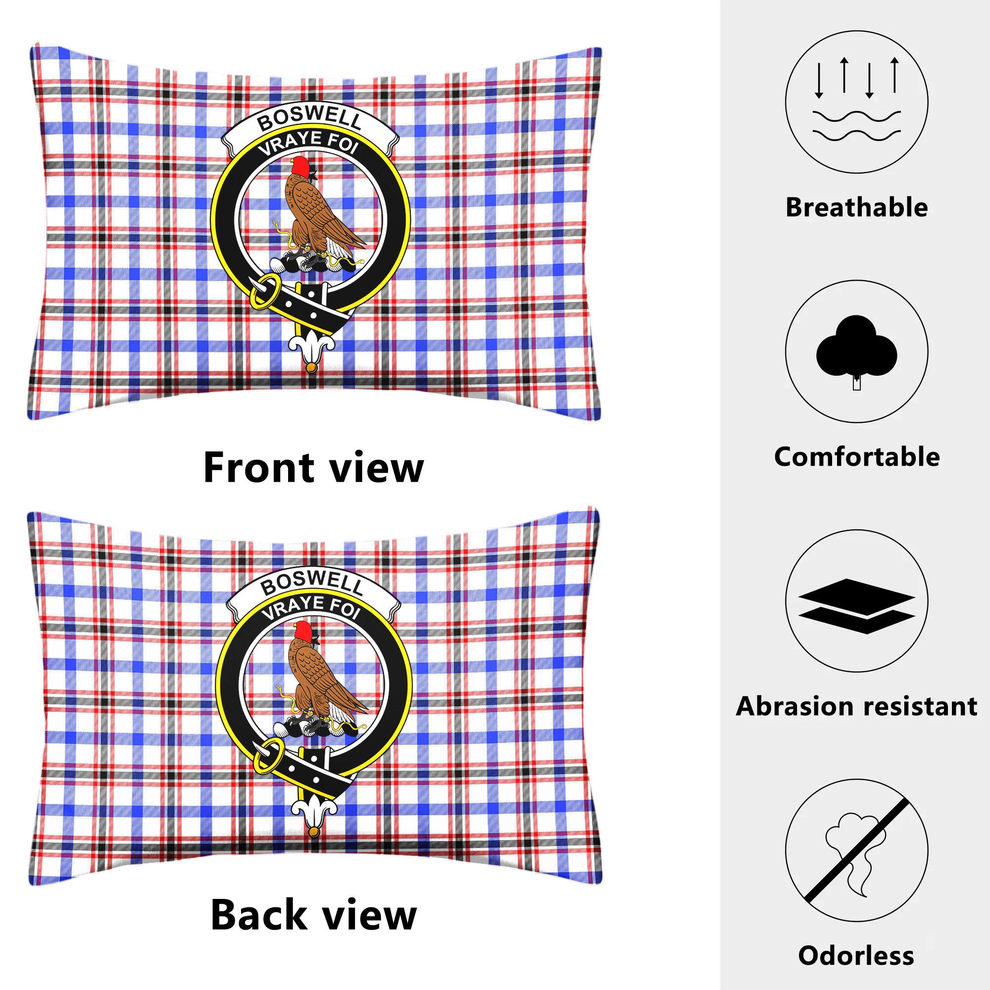 Boswell Modern Tartan Crest Pillow Cover