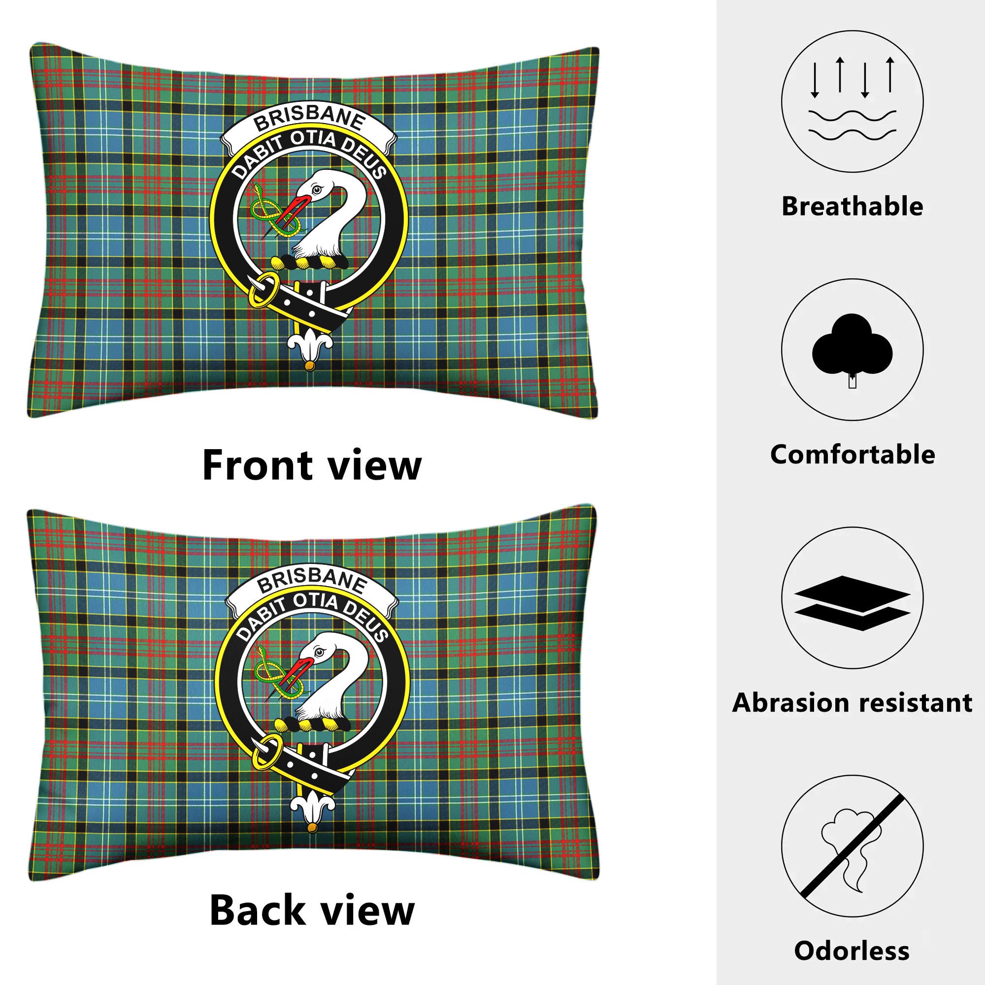 Brisbane Tartan Crest Pillow Cover