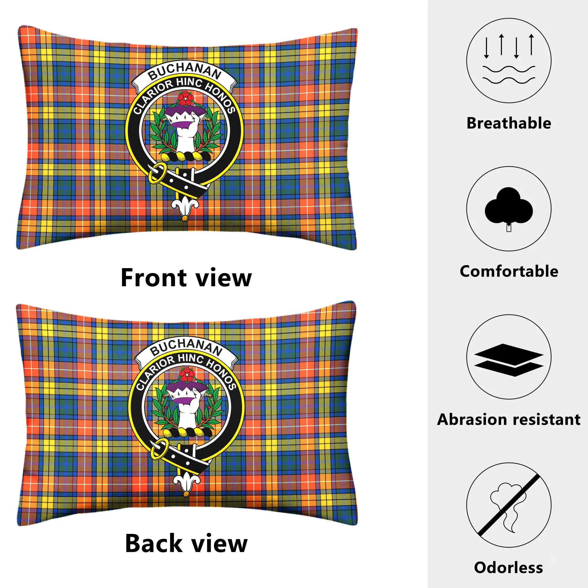 Buchanan Ancient Tartan Crest Pillow Cover