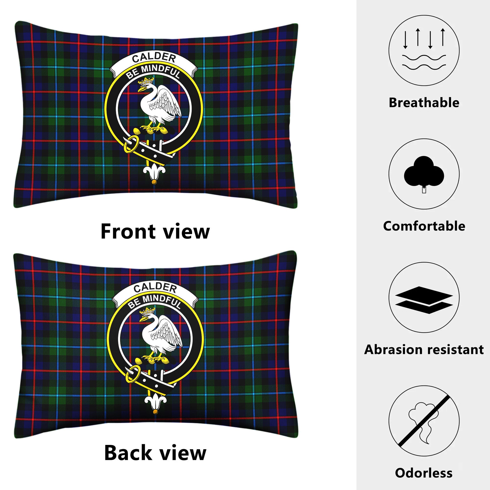 Calder (Calder-Campbell) Tartan Crest Pillow Cover