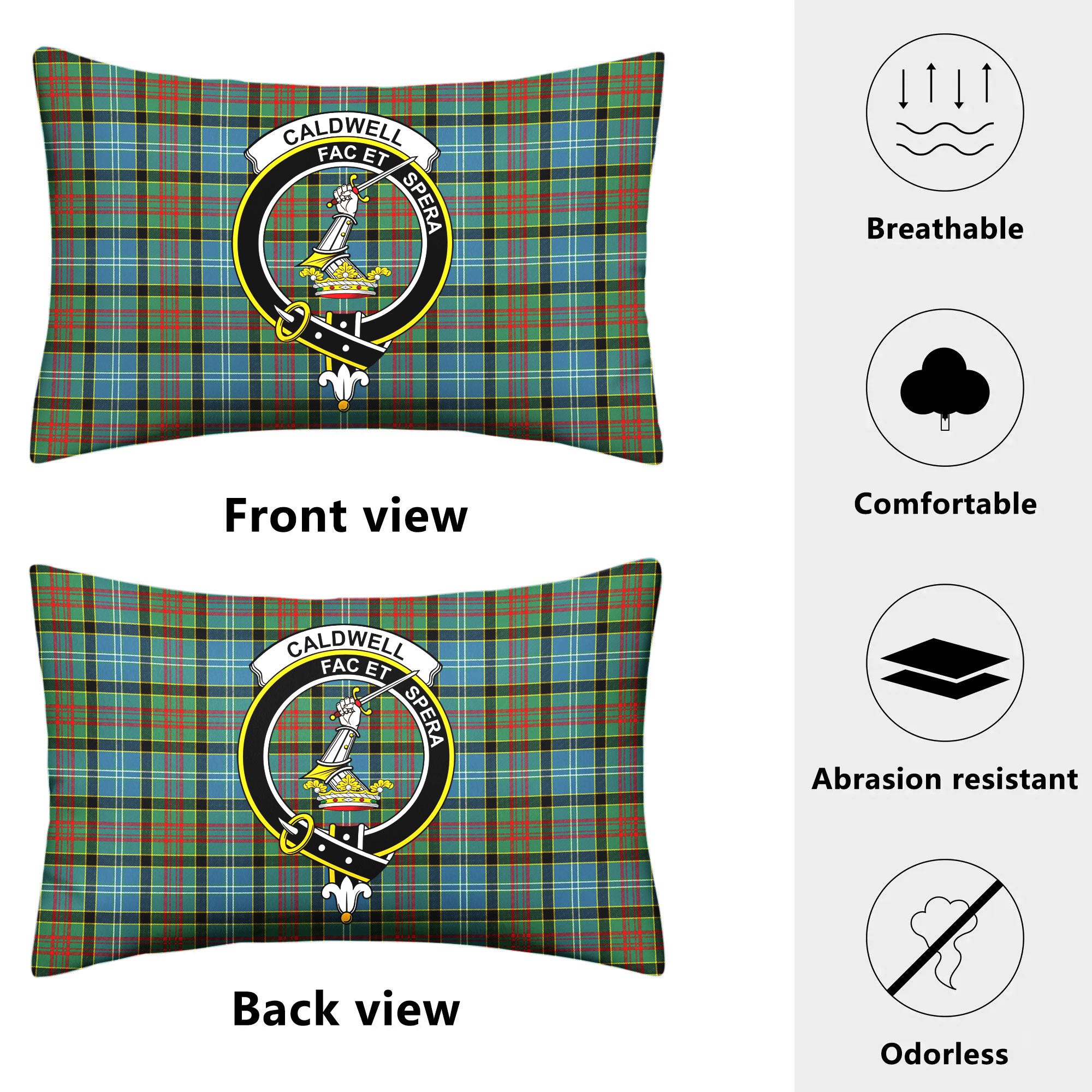 Caldwell Tartan Crest Pillow Cover