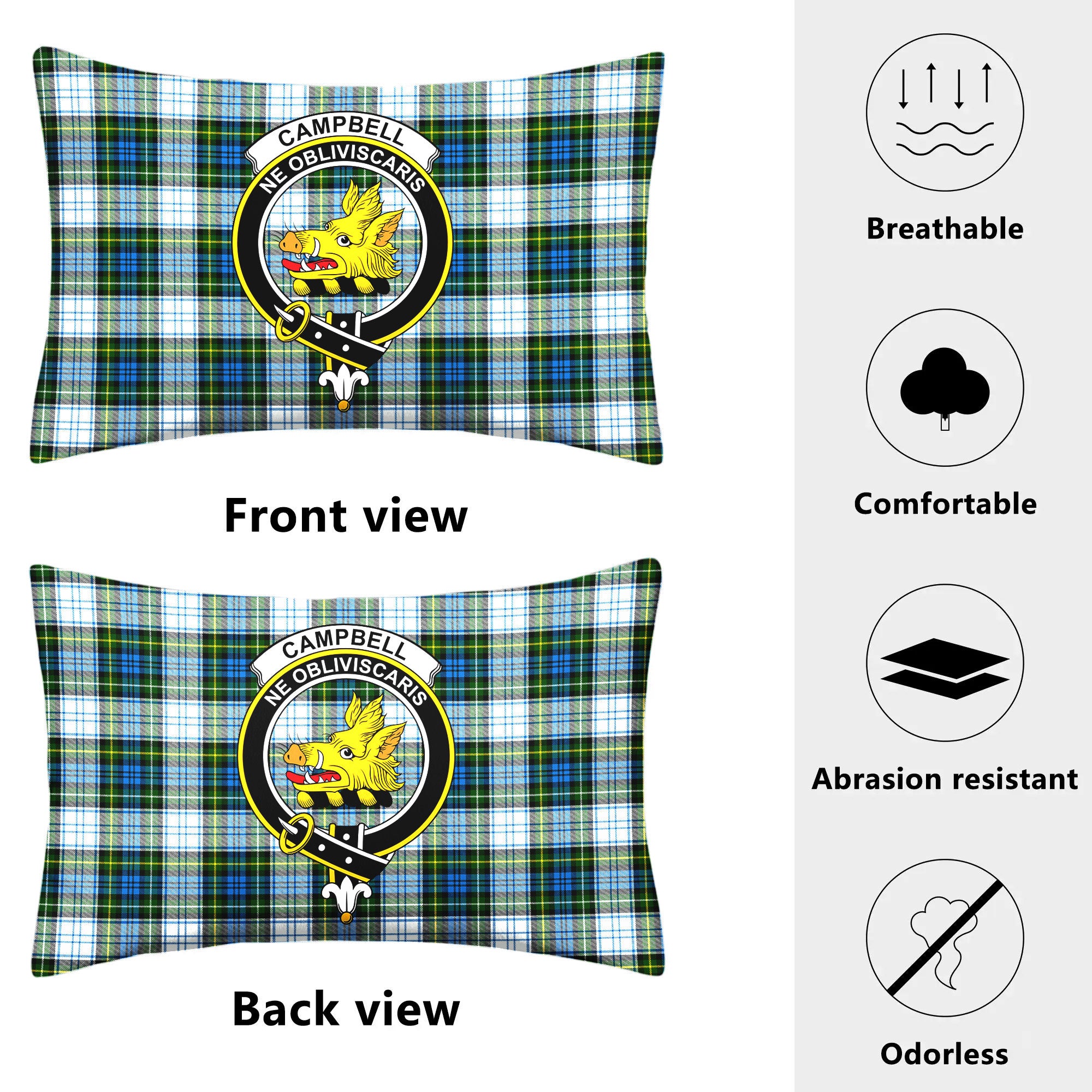 Campbell Dress Tartan Crest Pillow Cover