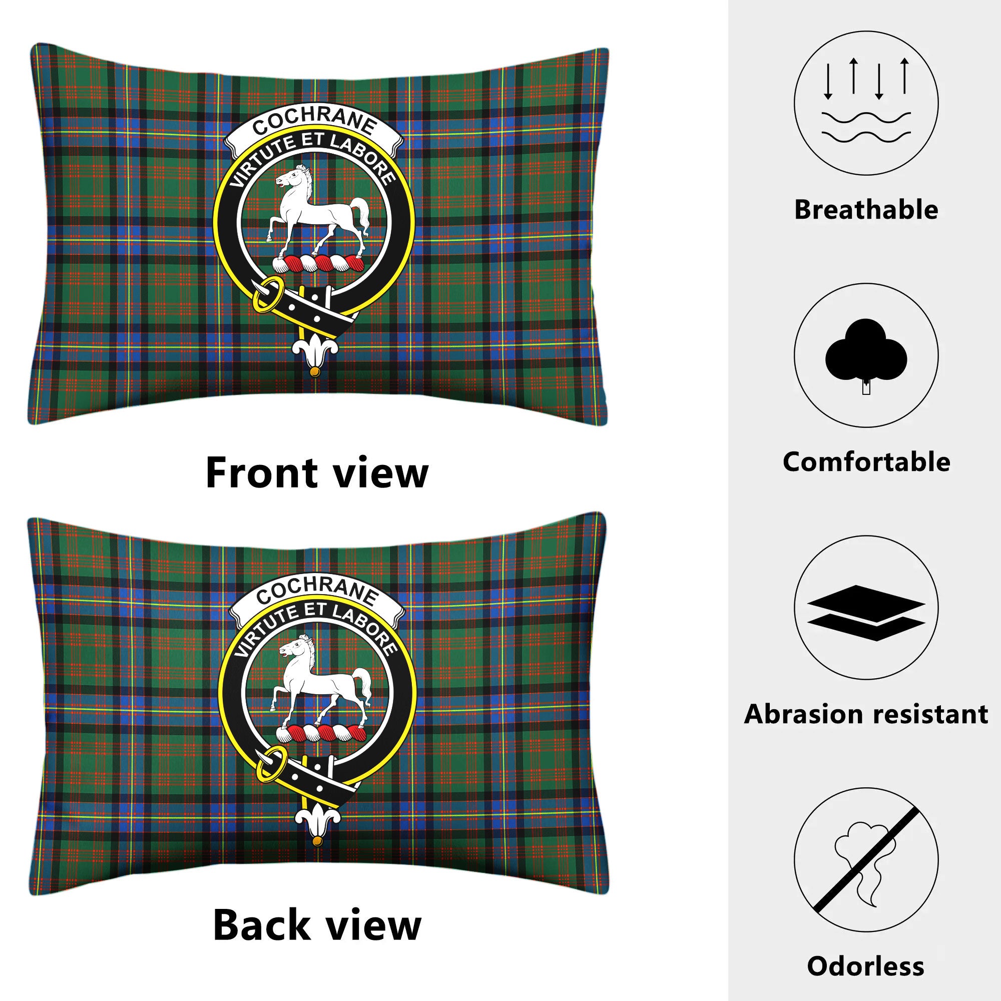 Cochrane Ancient Tartan Crest Pillow Cover