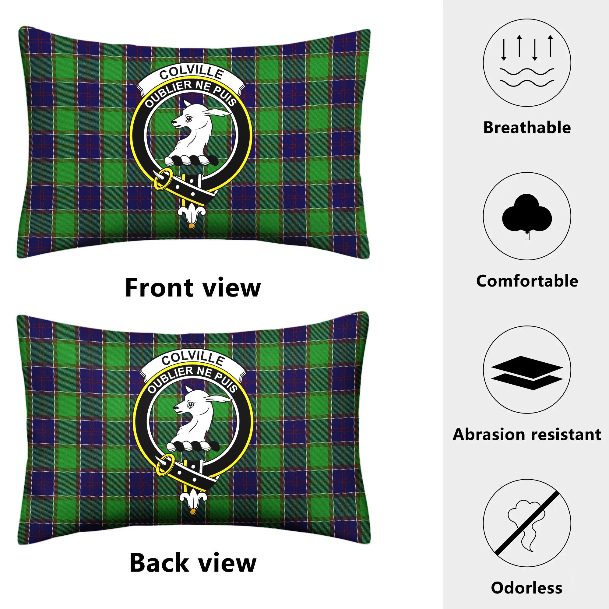 Colville Tartan Crest Pillow Cover