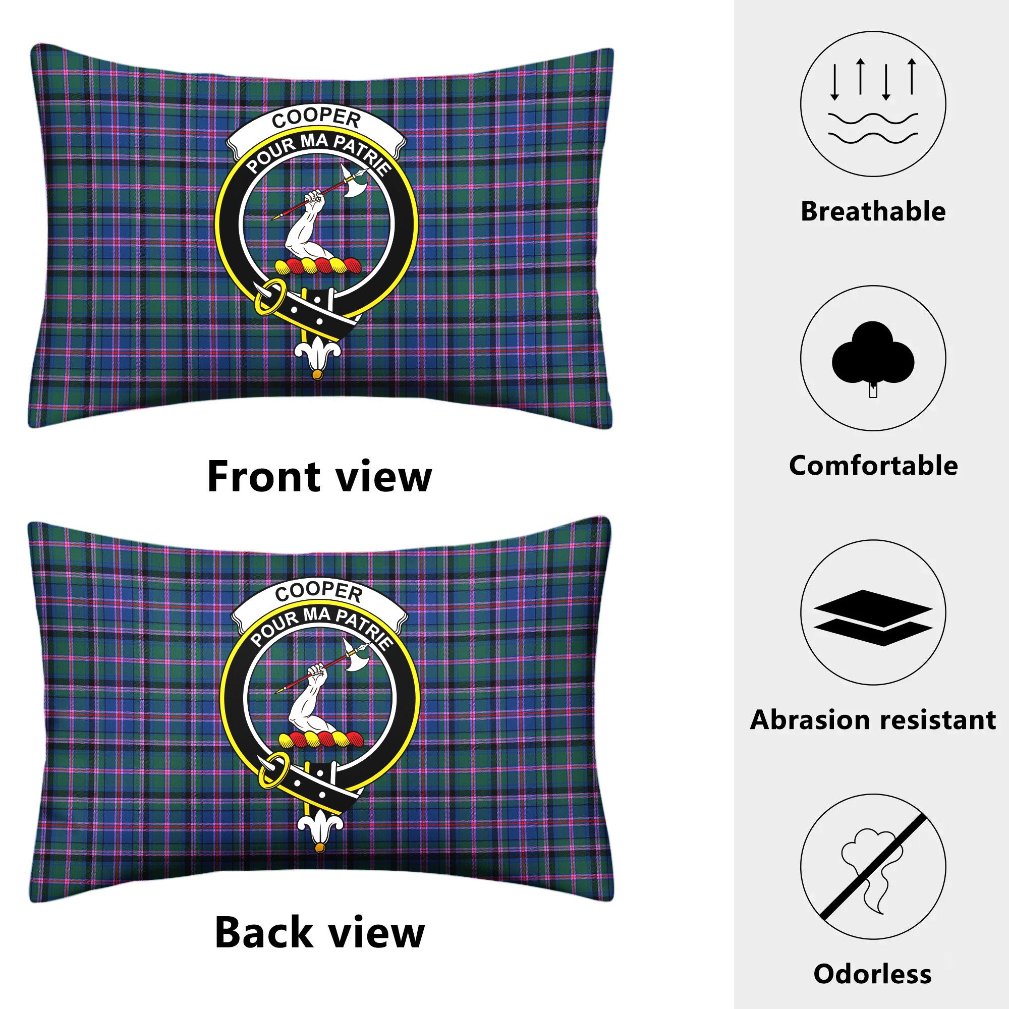 Cooper Ancient Tartan Crest Pillow Cover