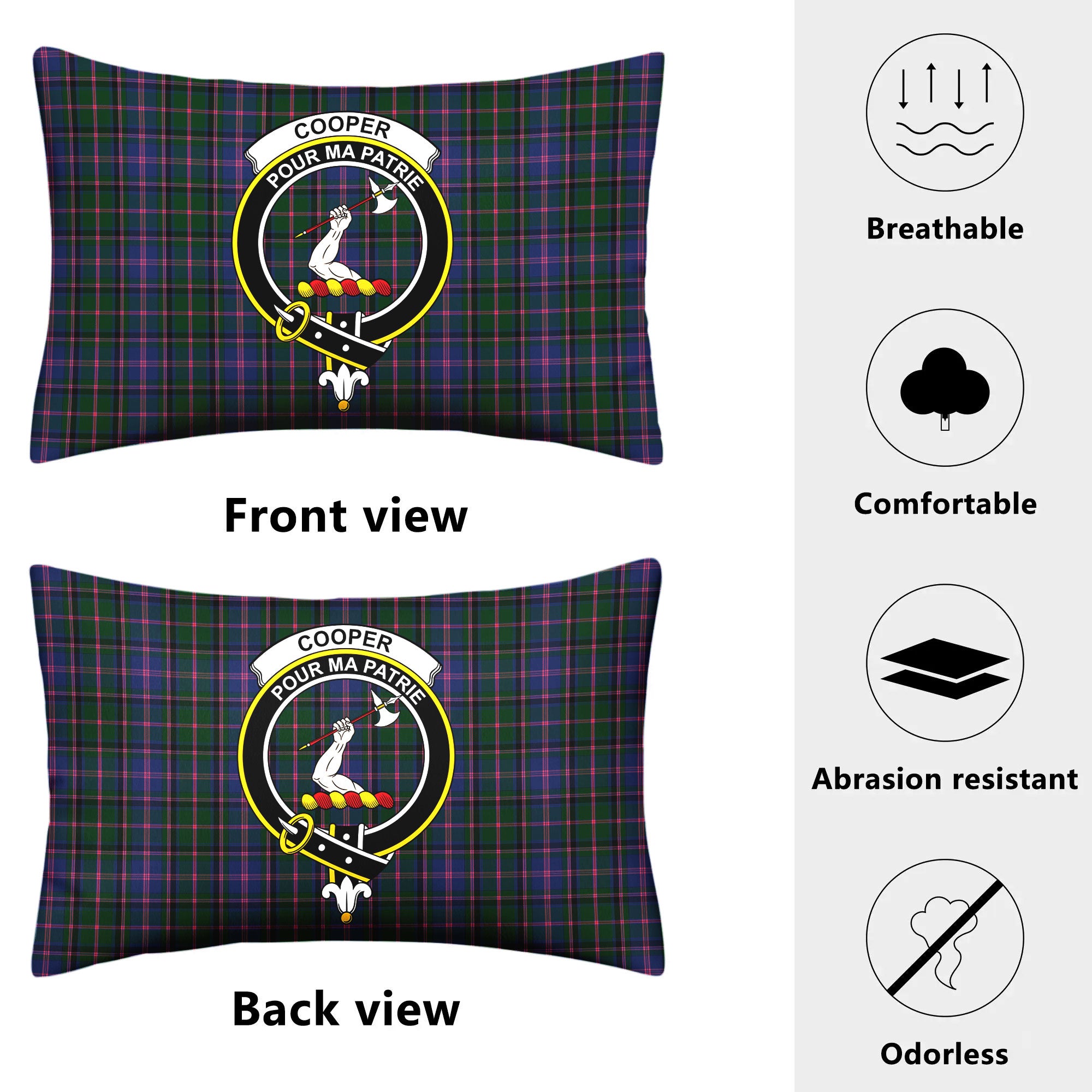 Cooper Tartan Crest Pillow Cover