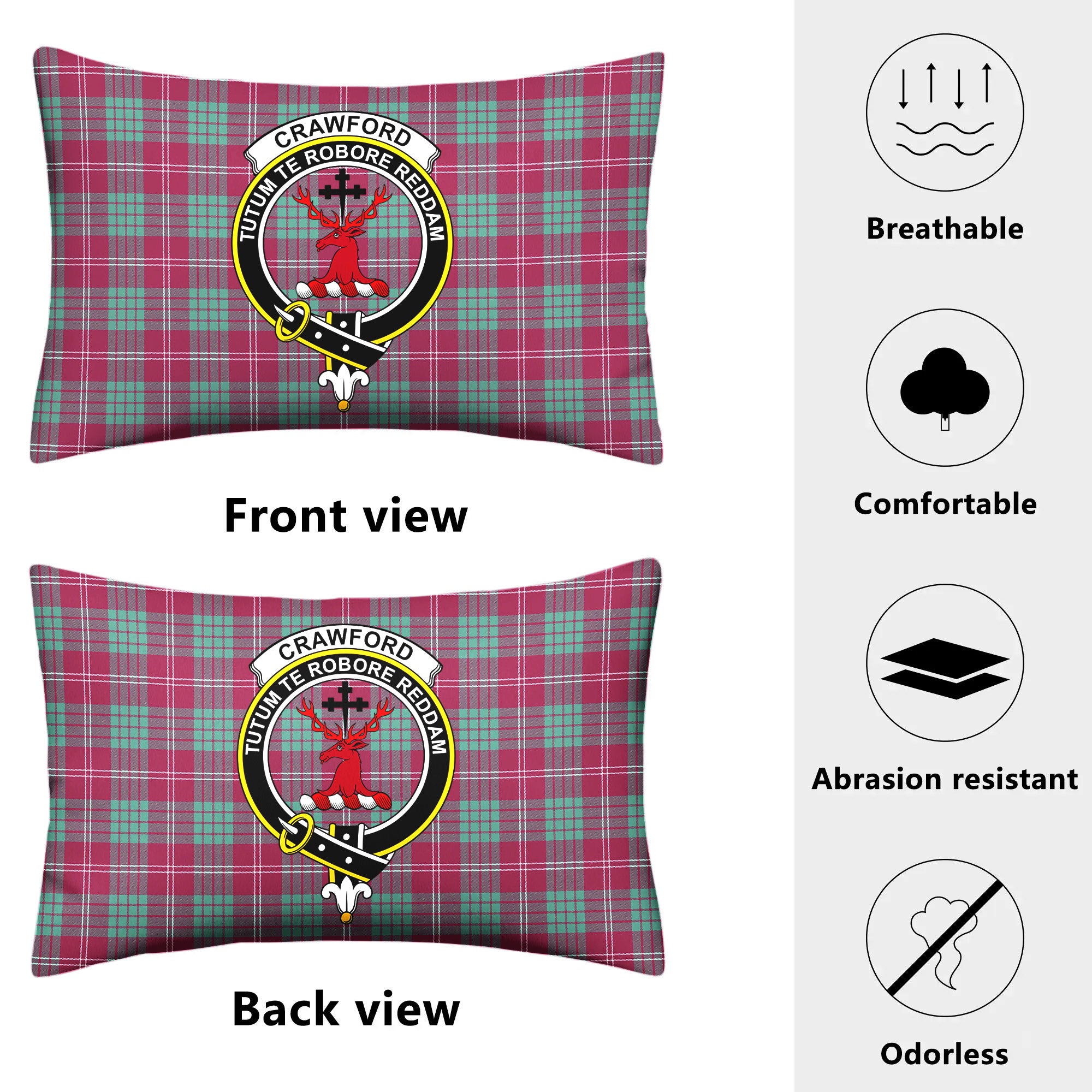 Crawford Ancient Tartan Crest Pillow Cover