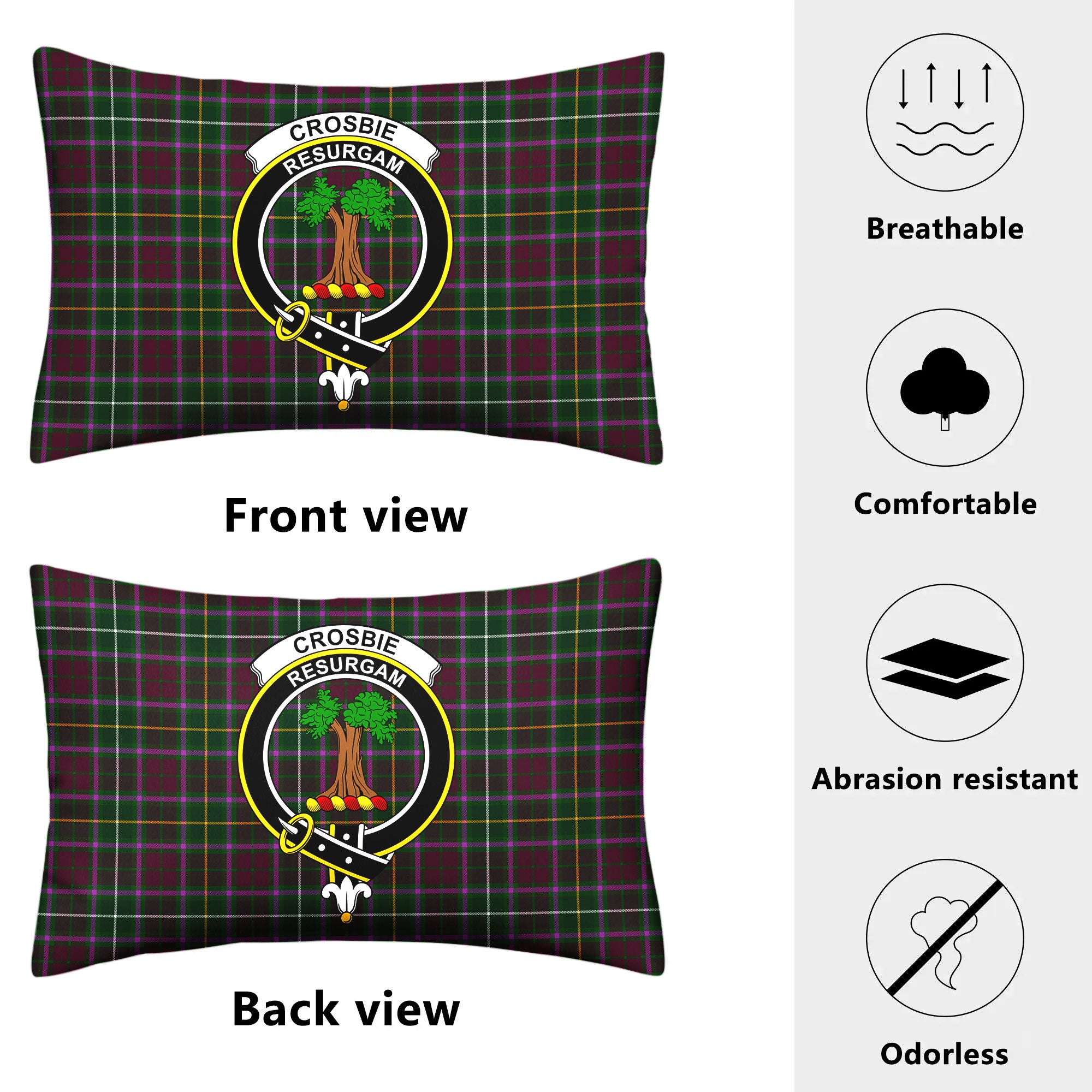 Crosbie Tartan Crest Pillow Cover