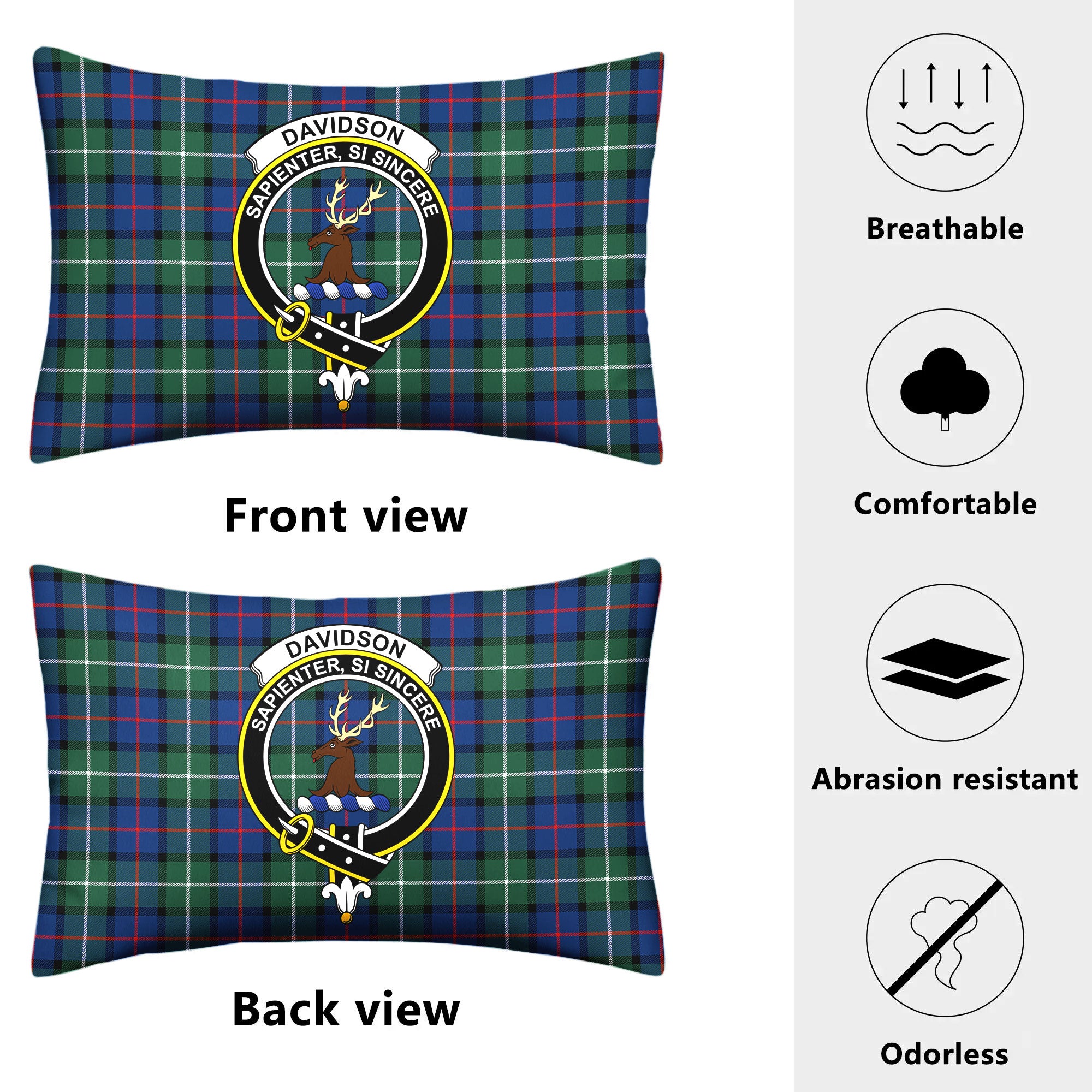 Davidson of Tulloch Tartan Crest Pillow Cover