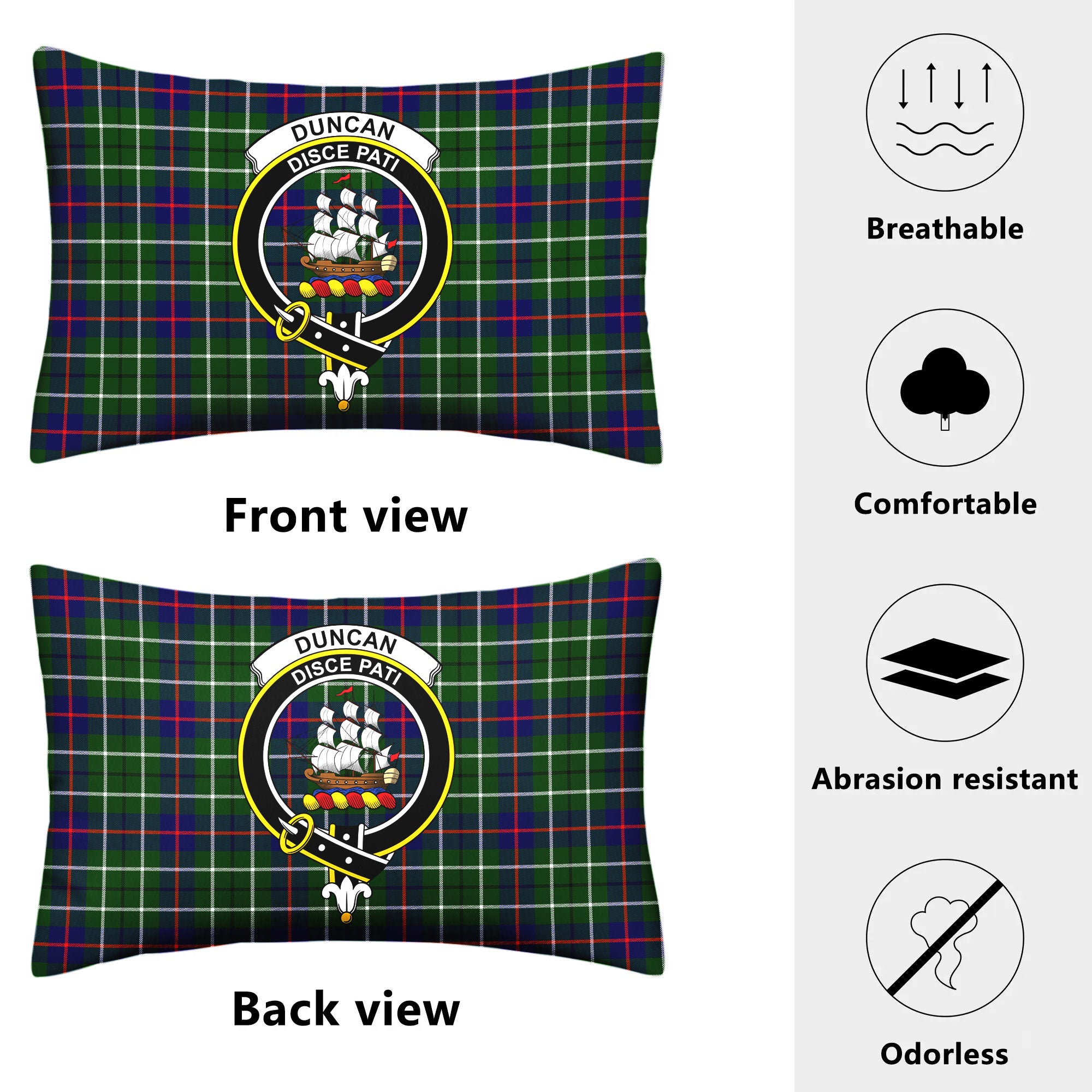 Duncan Modern Tartan Crest Pillow Cover