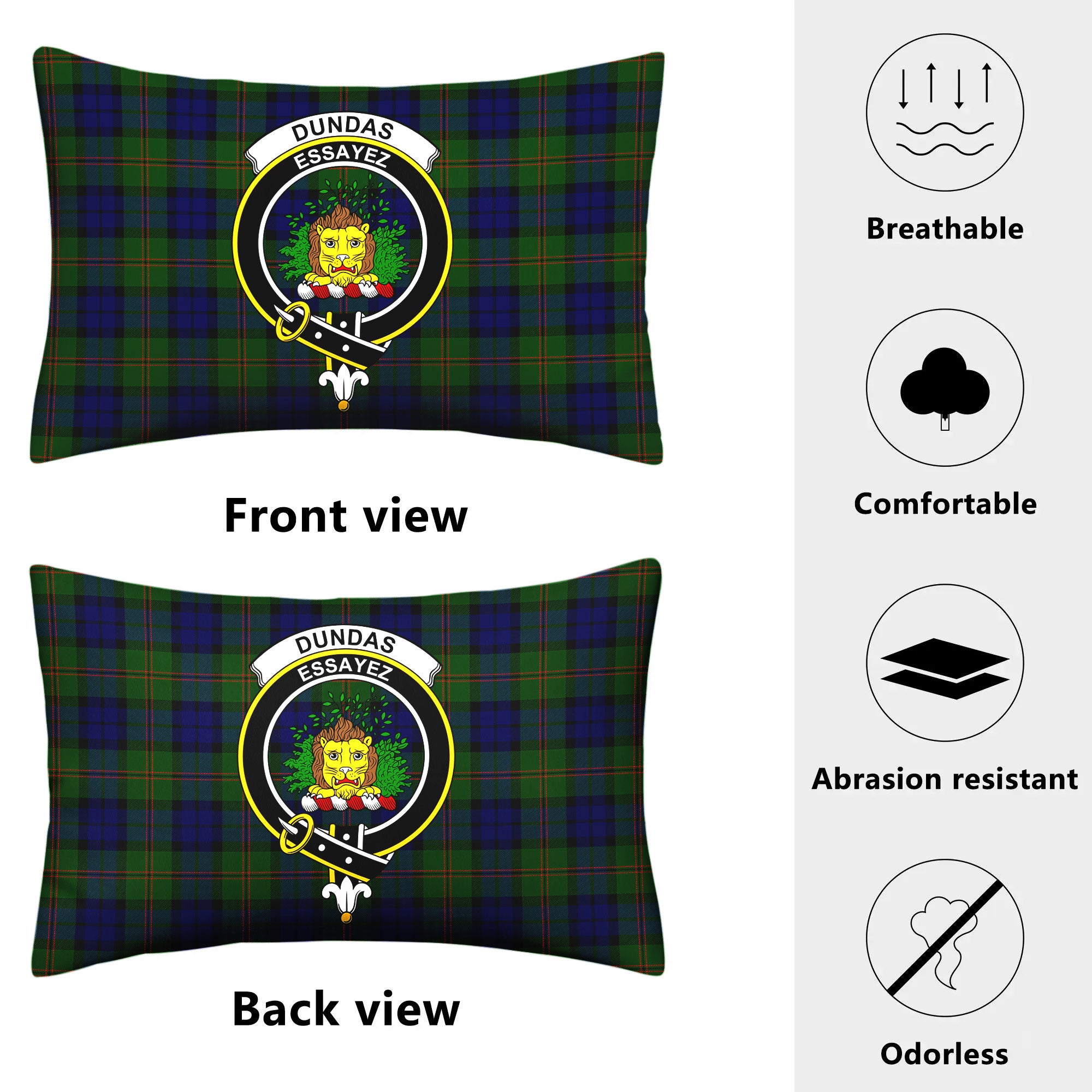 Dundas Modern Tartan Crest Pillow Cover